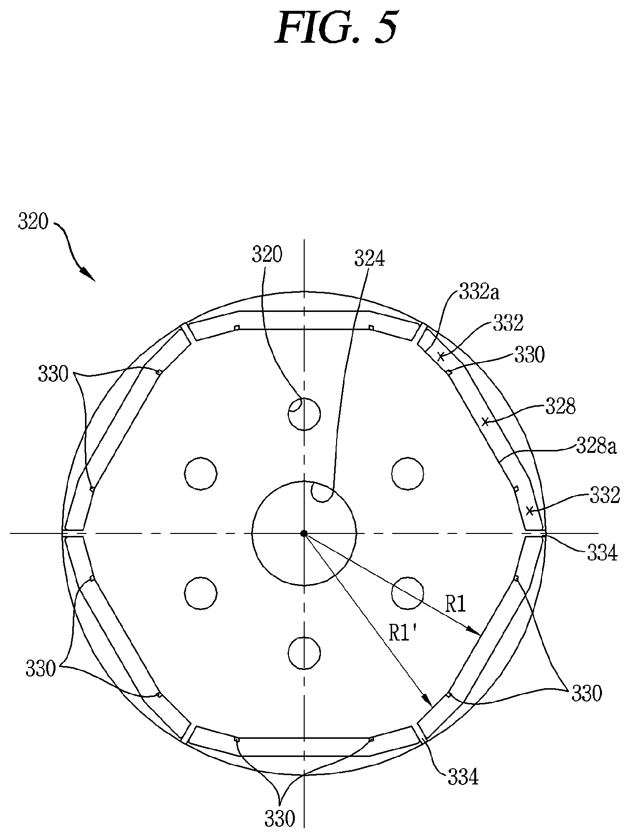 Patent US11777347 Figure 5 – Motor having a first rotor core containing magnets and a second rotor core made of magnetic material