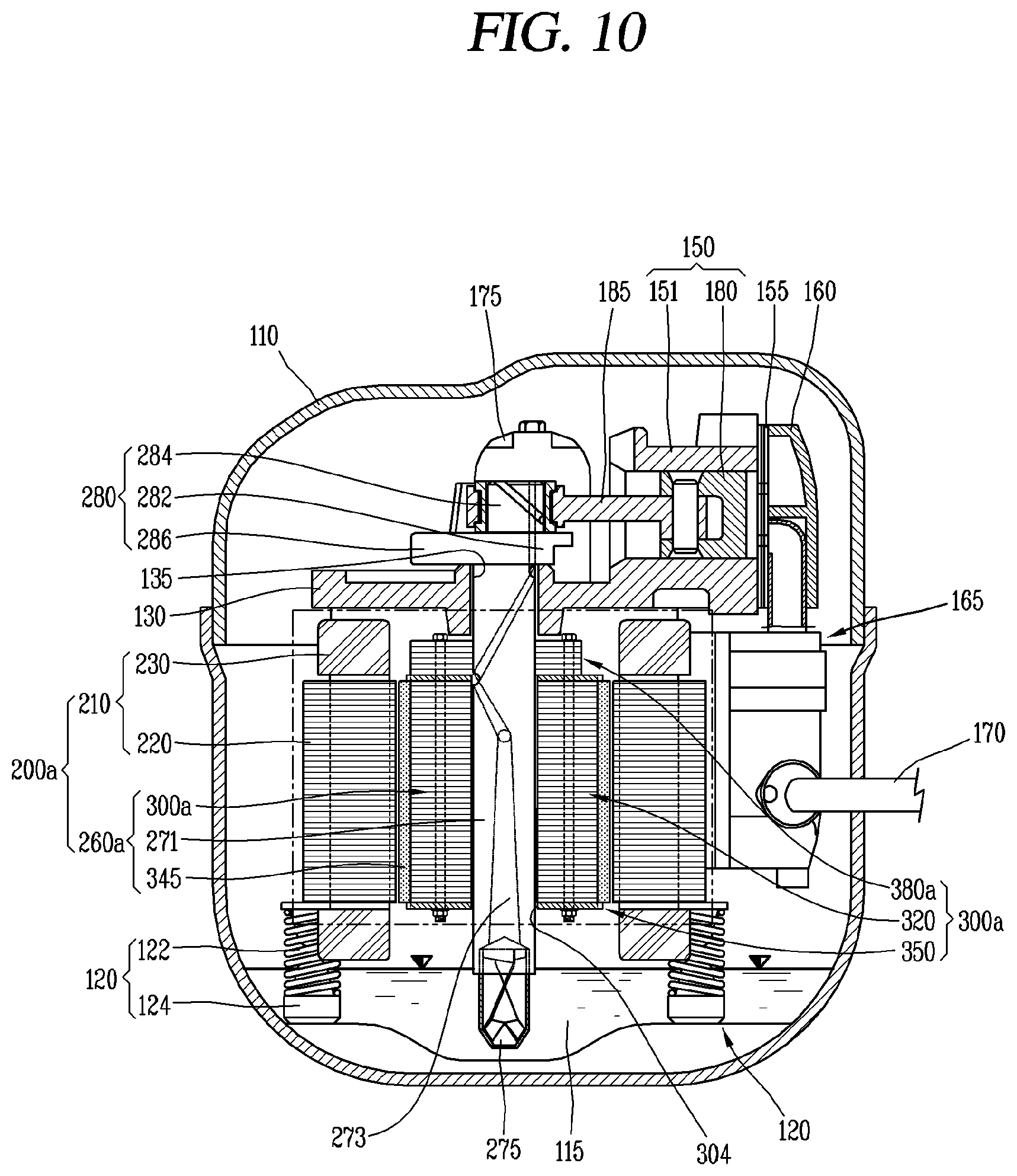 Patent US11777347 Figure 10 – Motor having a first rotor core containing magnets and a second rotor core made of magnetic material