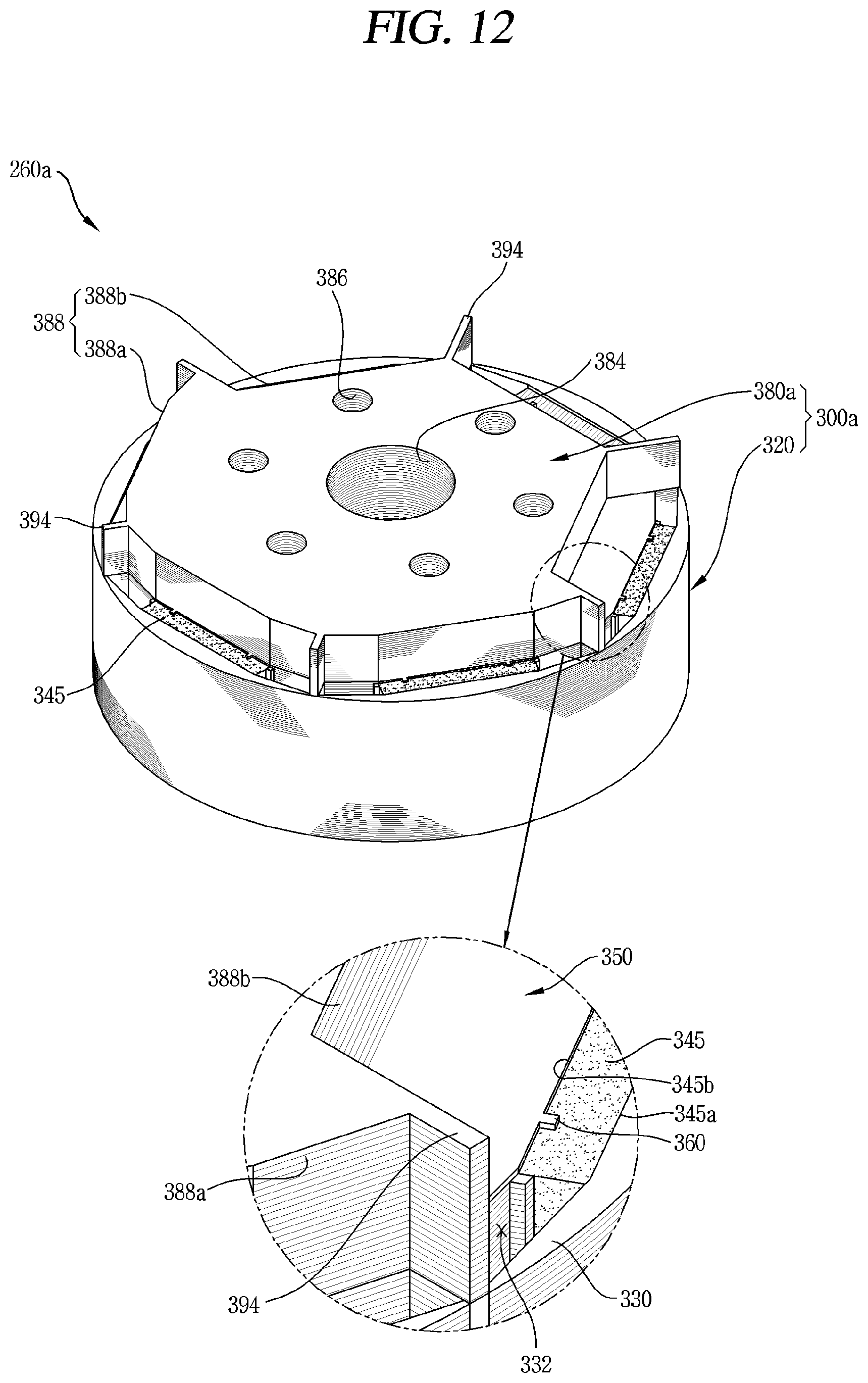 Patent US11777347 Figure 12 – Motor having a first rotor core containing magnets and a second rotor core made of magnetic material