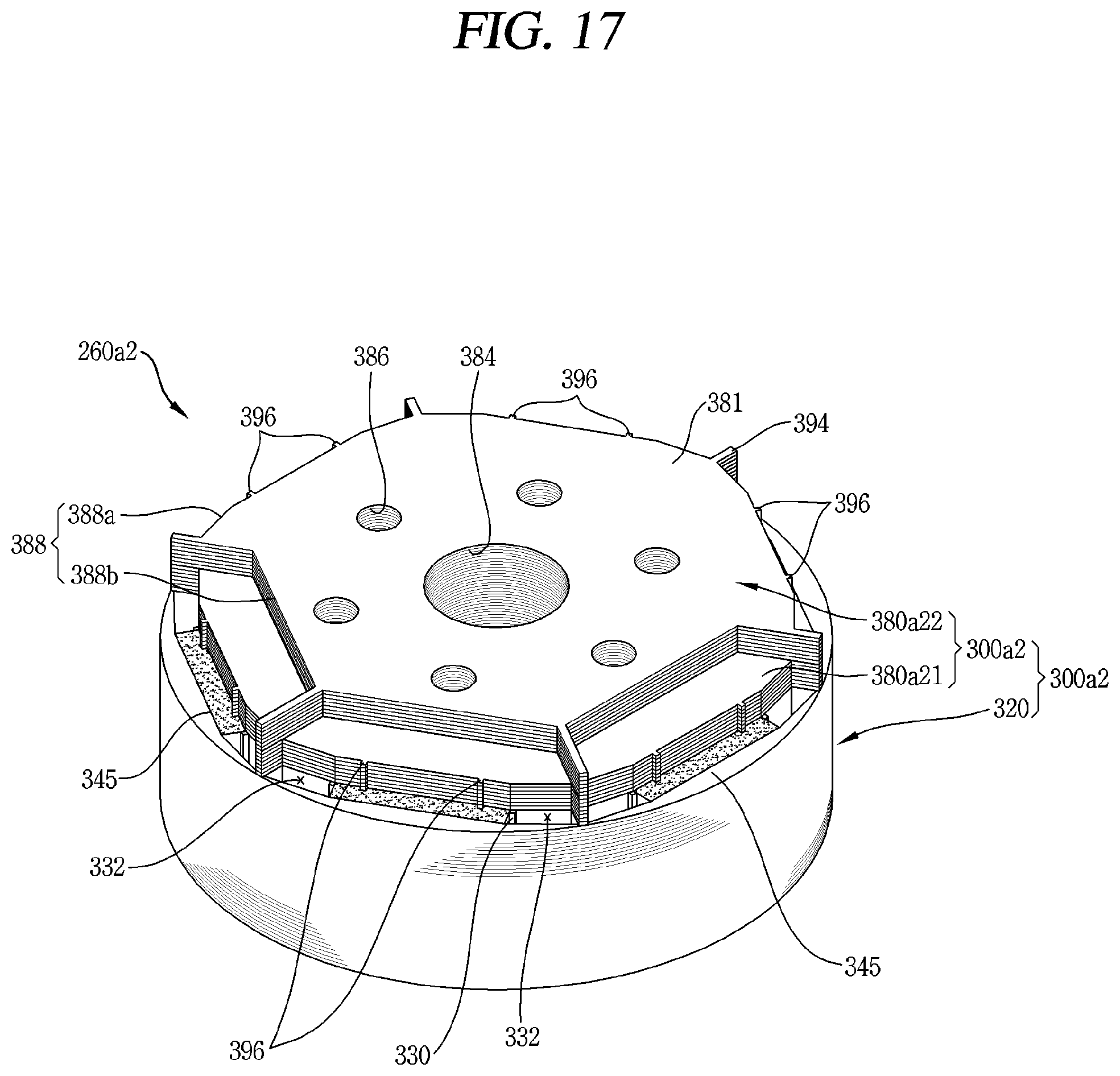 Patent US11777347 Figure 17 – Motor having a first rotor core containing magnets and a second rotor core made of magnetic material