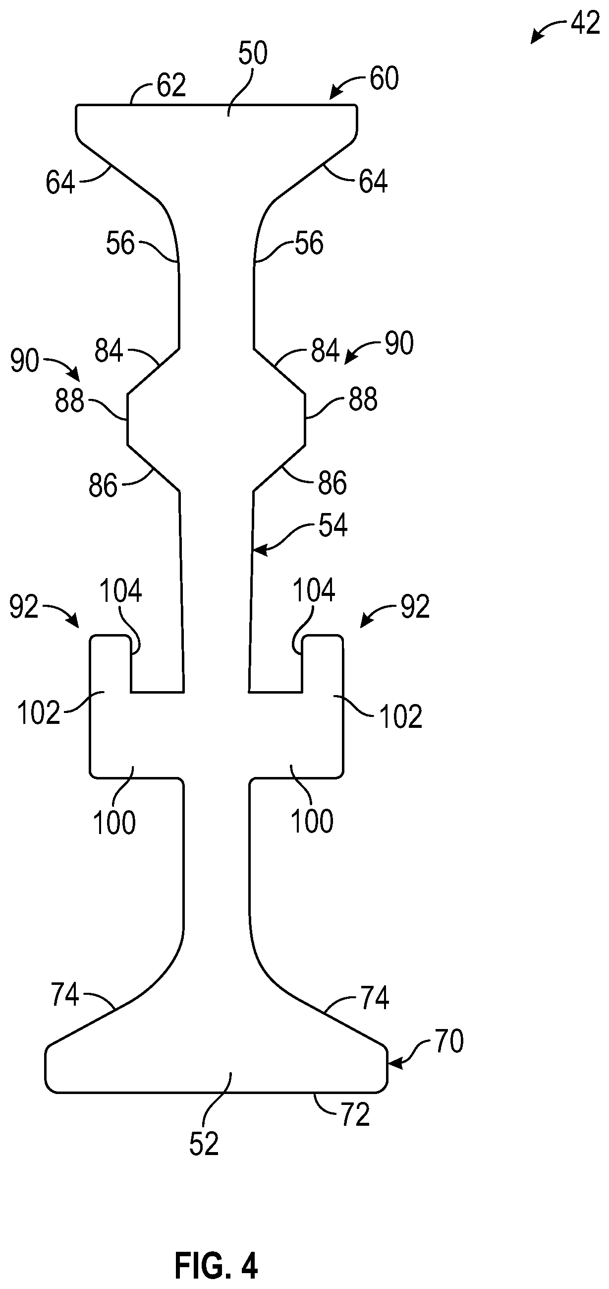 Patent US11777348 Figure 4 – Rotor core with load bearing polymer and insert