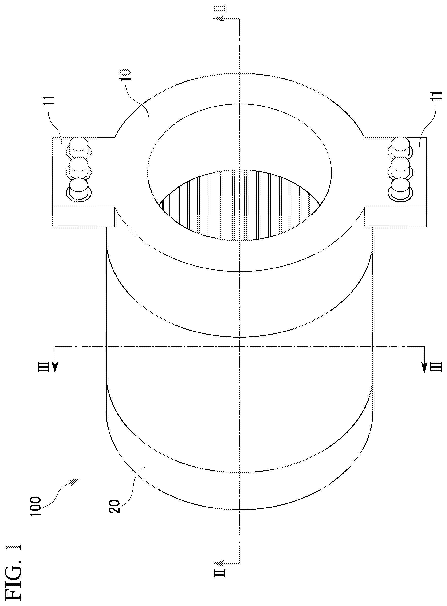 Patent US11777353 Figure 1 – Dynamoelectric machine having a coolant path through a space provided in the flank of a winding