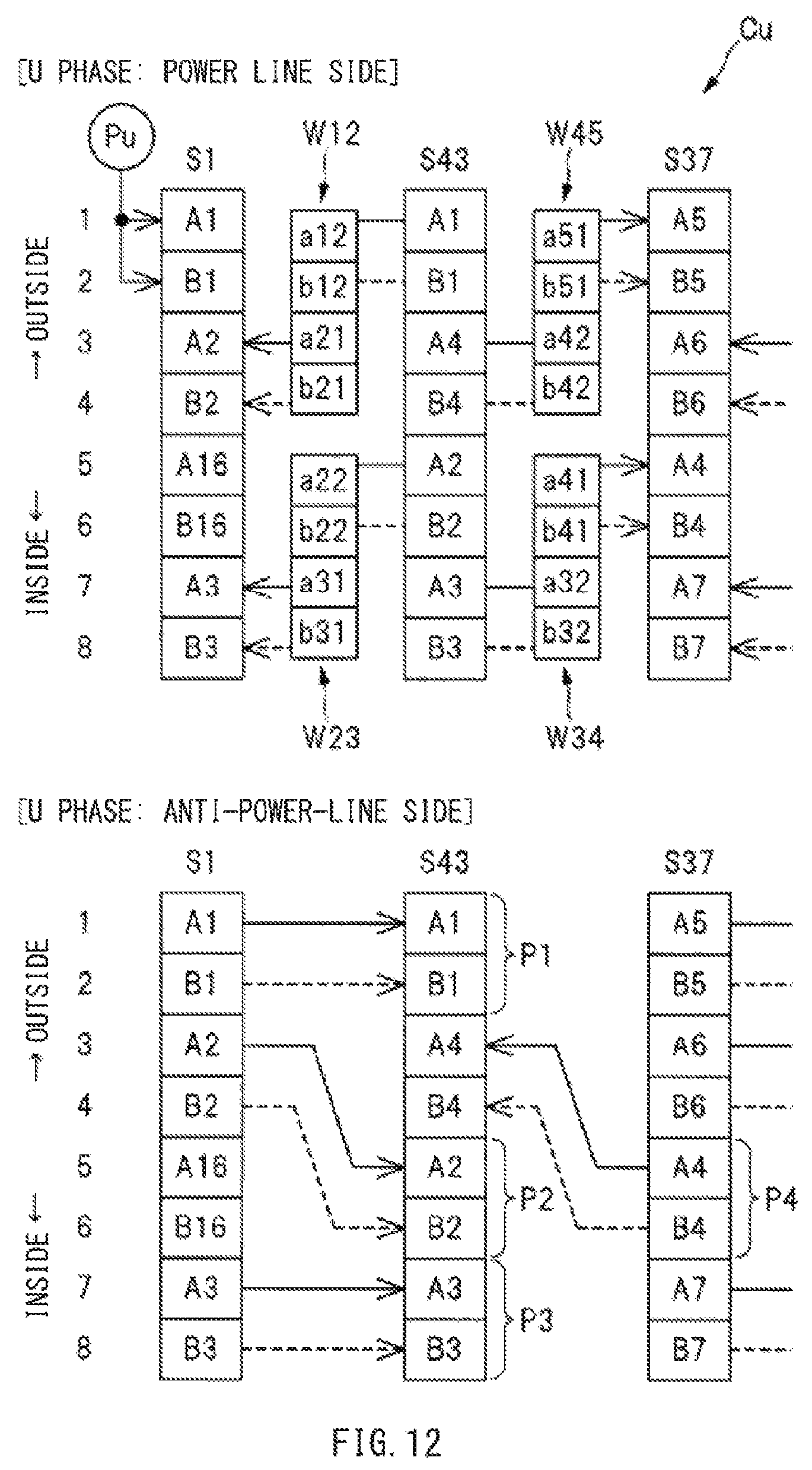 Patent US11777355 Figure 12 – Stator and electric rotating machine