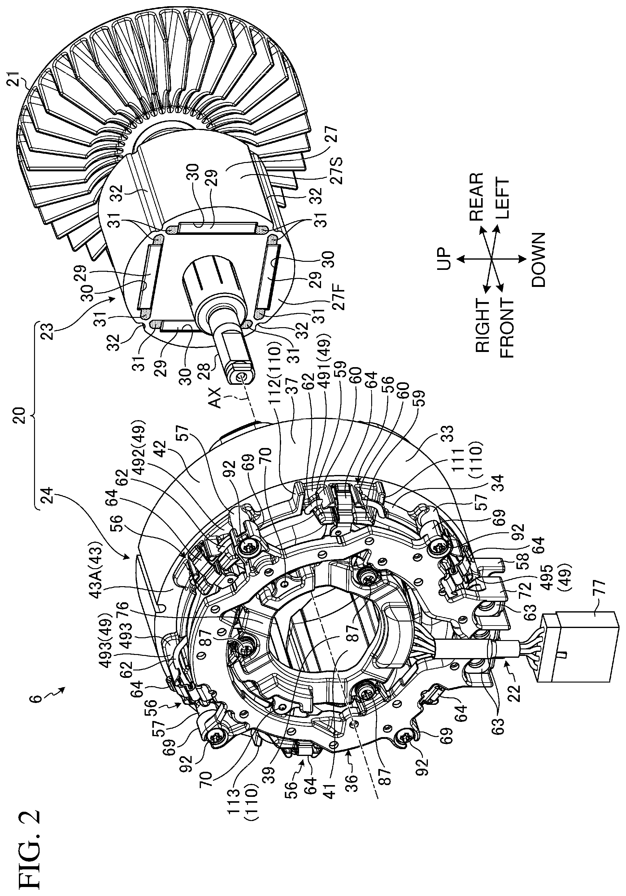 Patent US11777359 Figure 2 – Electric work machine