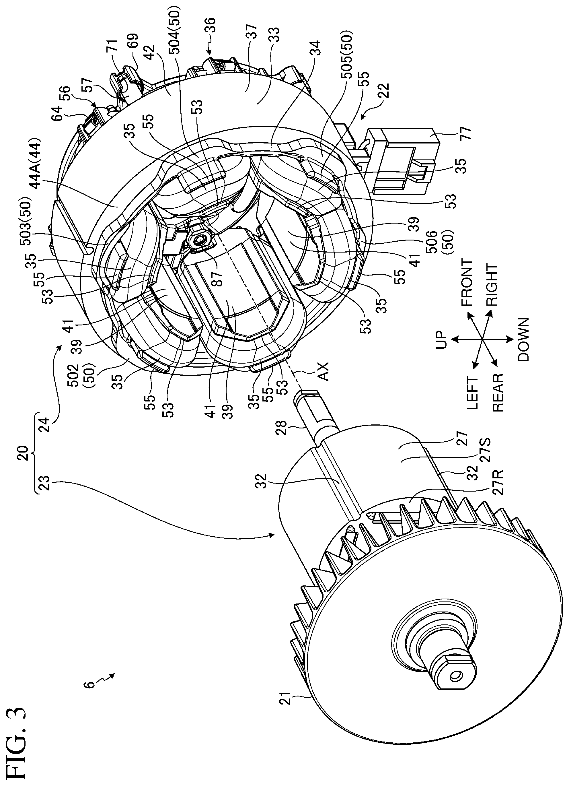 Patent US11777359 Figure 3 – Electric work machine