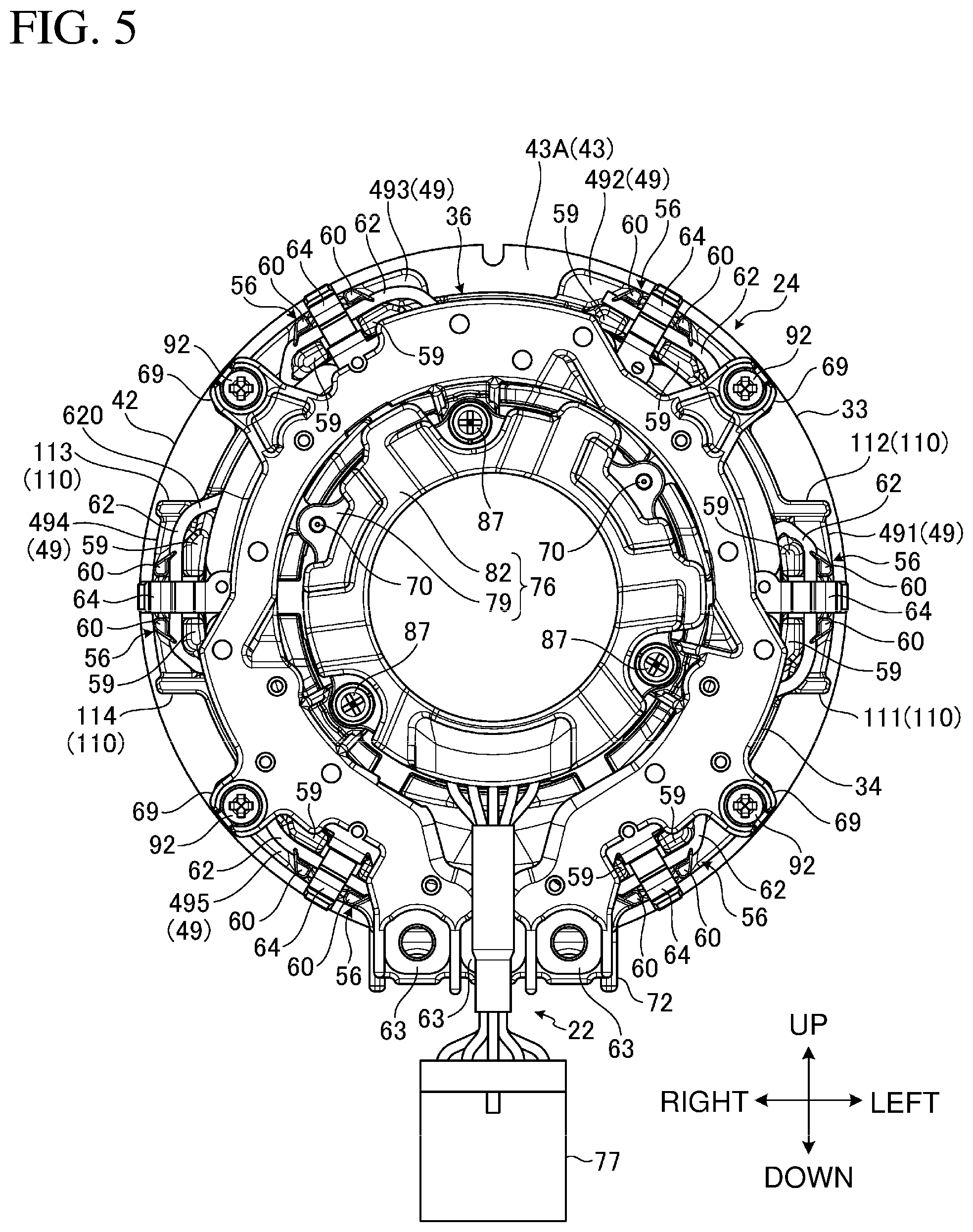 Patent US11777359 Figure 5 – Electric work machine
