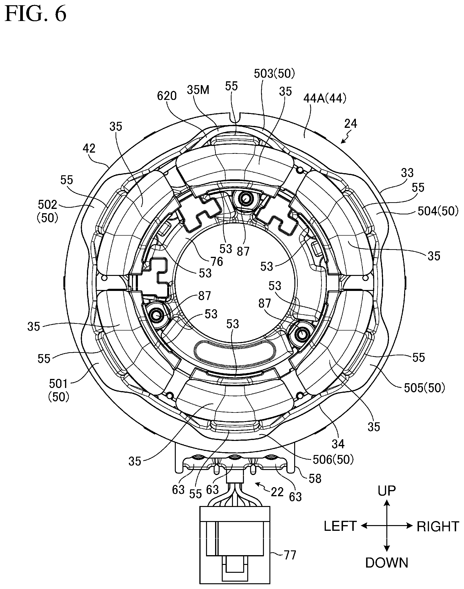 Patent US11777359 Figure 6 – Electric work machine