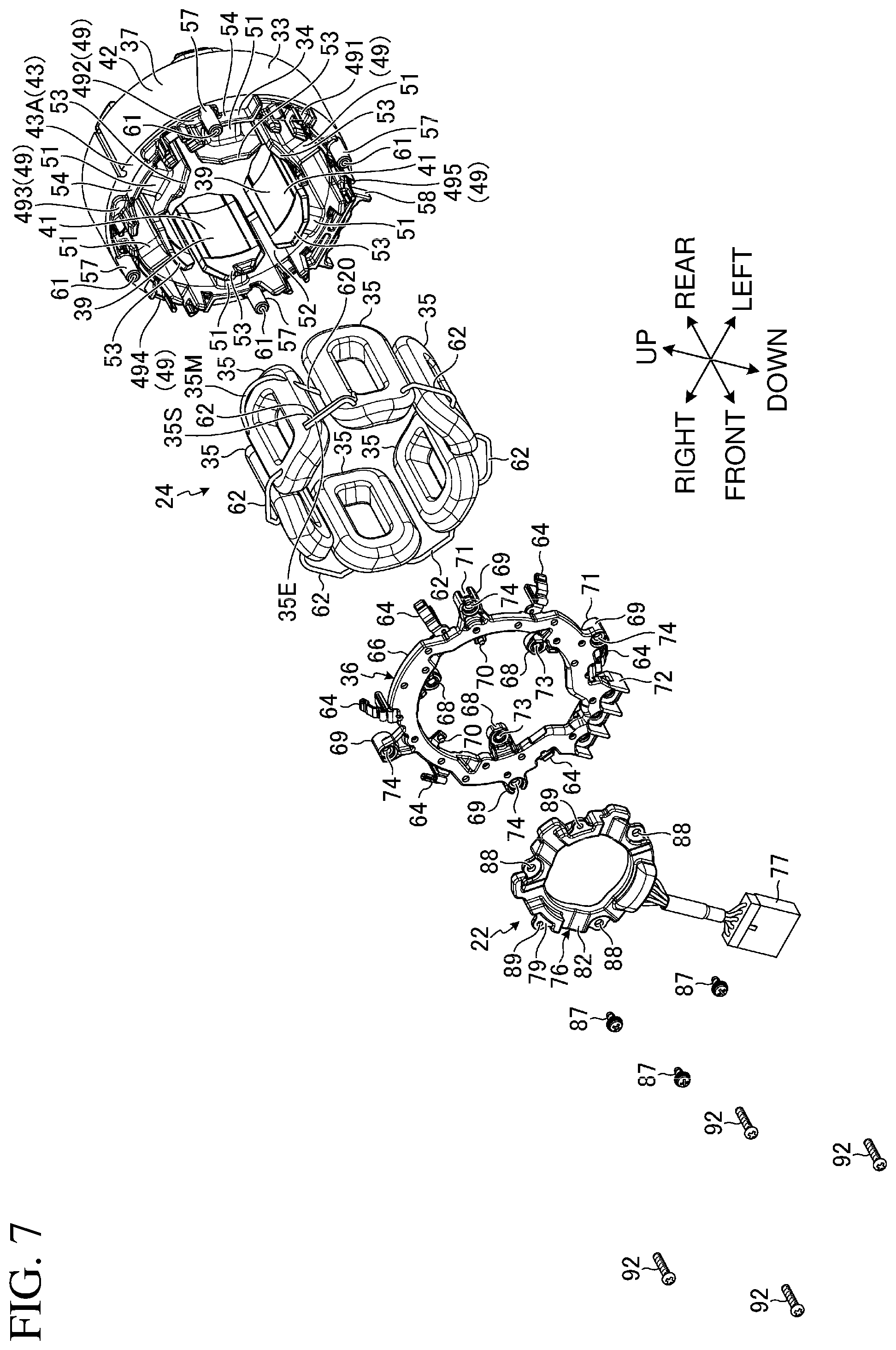 Patent US11777359 Figure 7 – Electric work machine