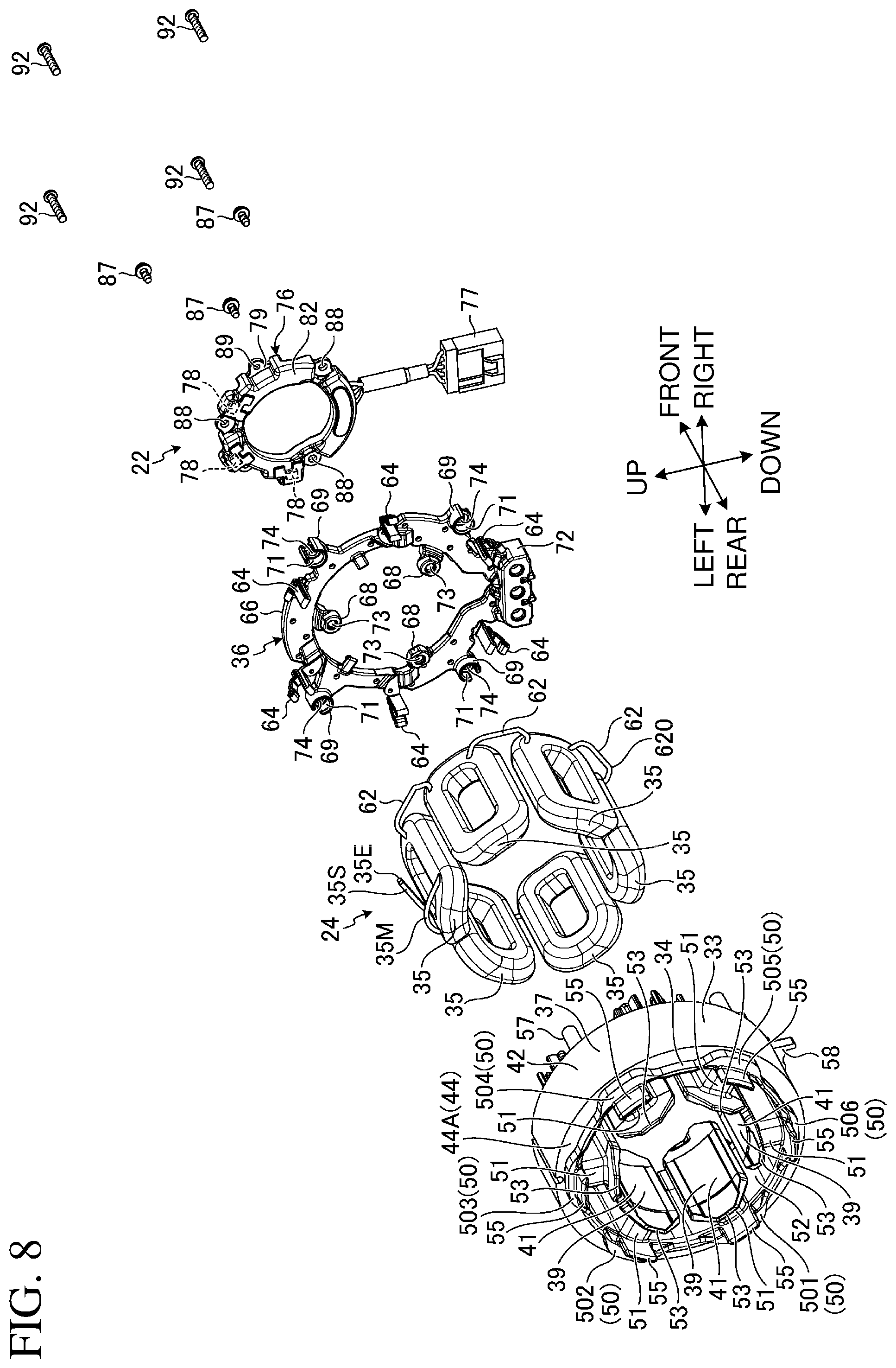 Patent US11777359 Figure 8 – Electric work machine