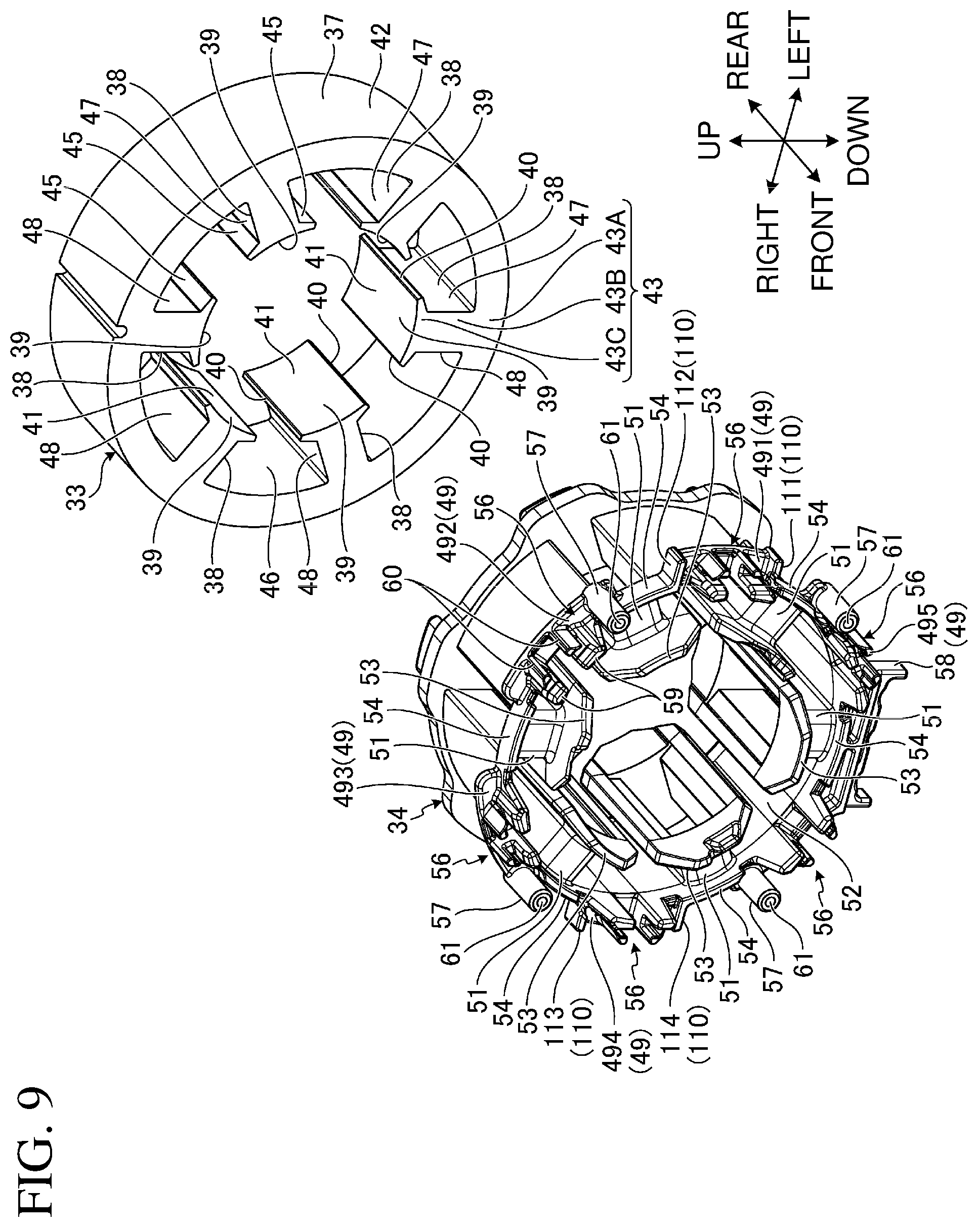 Patent US11777359 Figure 9 – Electric work machine
