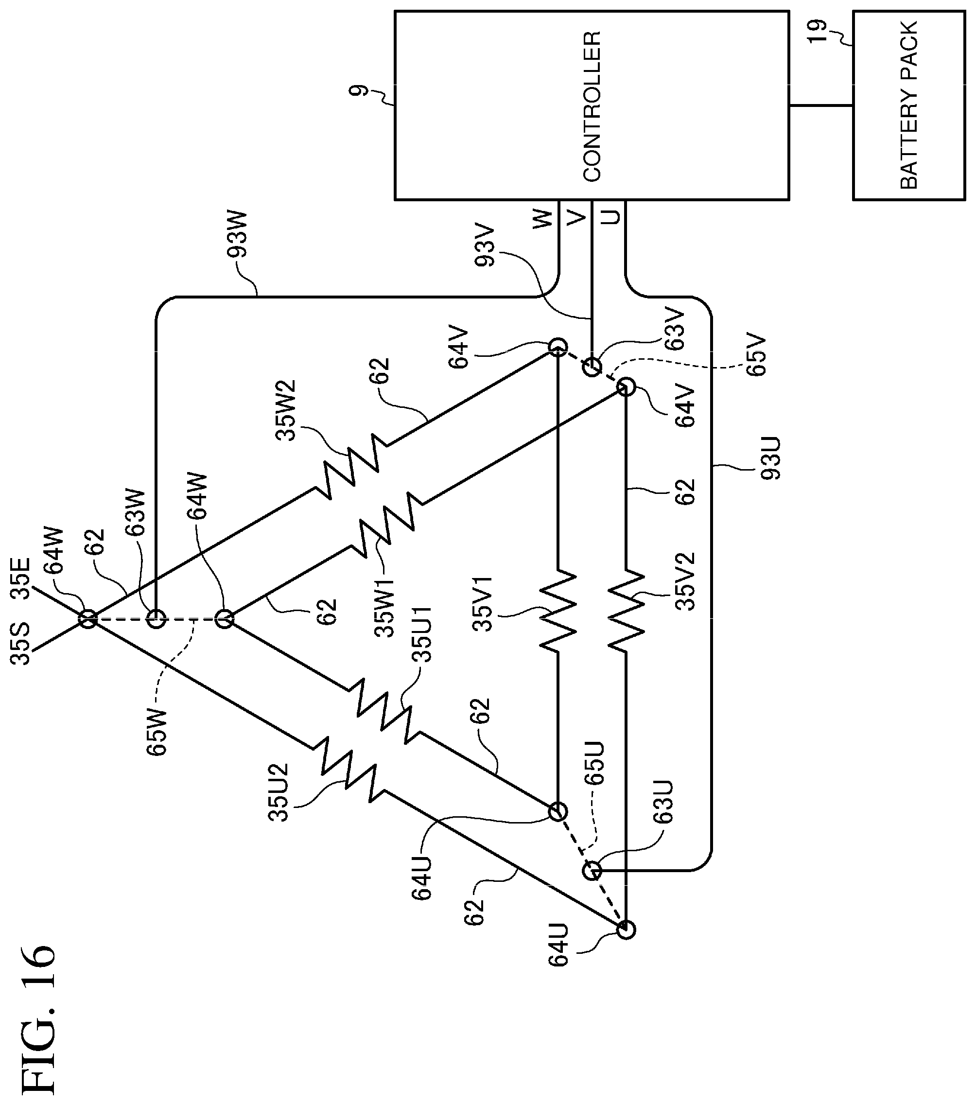 Patent US11777359 Figure 16 – Electric work machine