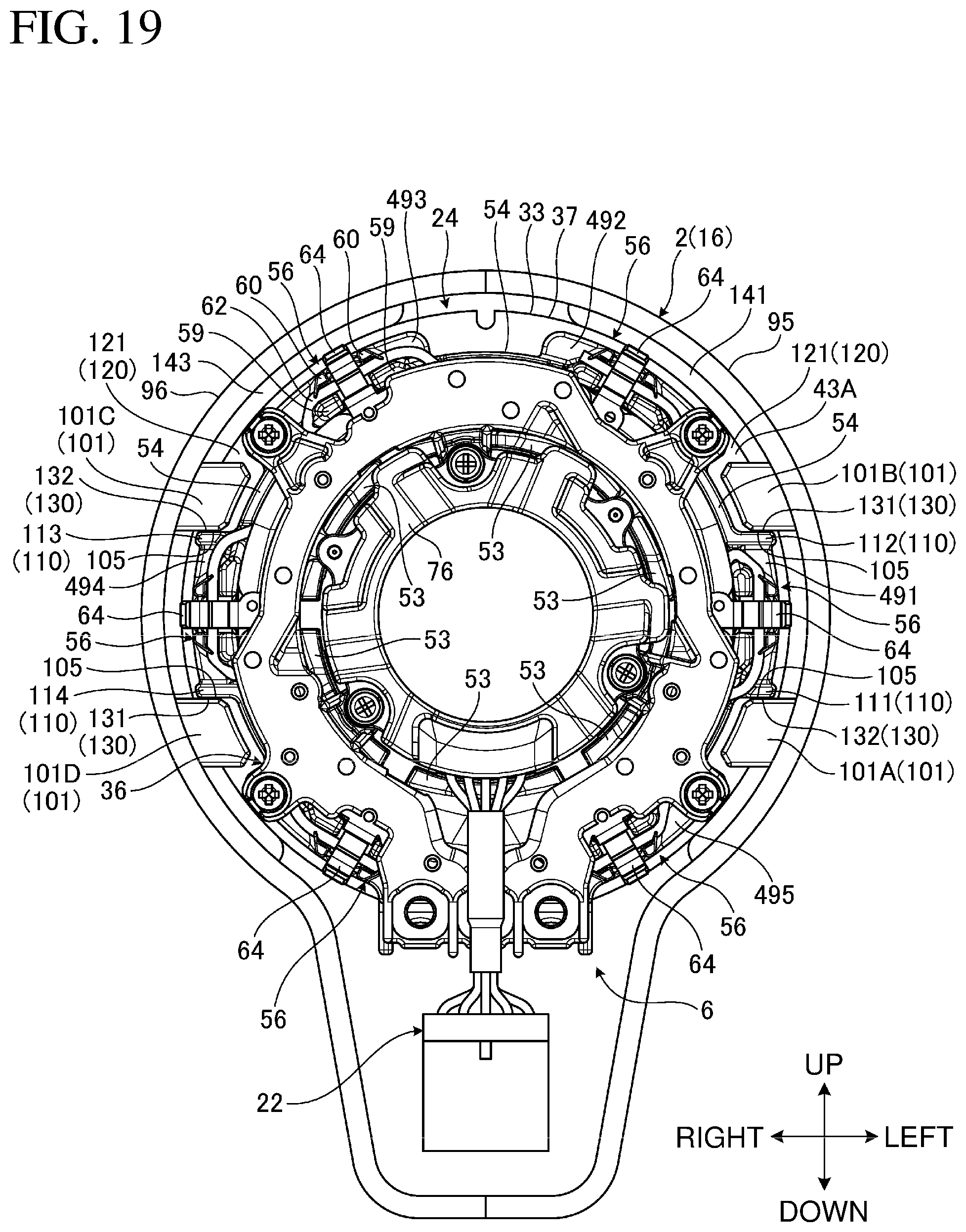 Patent US11777359 Figure 19 – Electric work machine