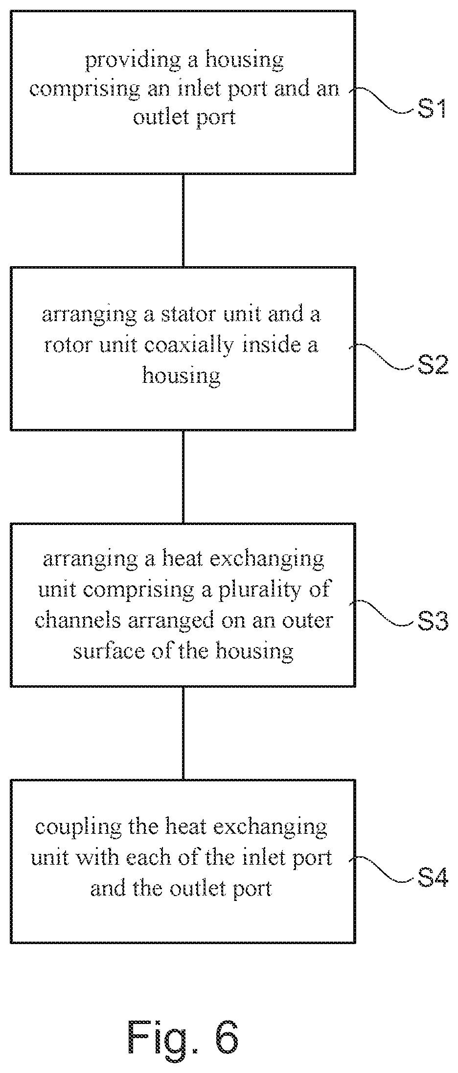 Patent US11777363 Figure 6 – Electric machine with heat exchanging unit on surface of housing and cooling duct in rotor