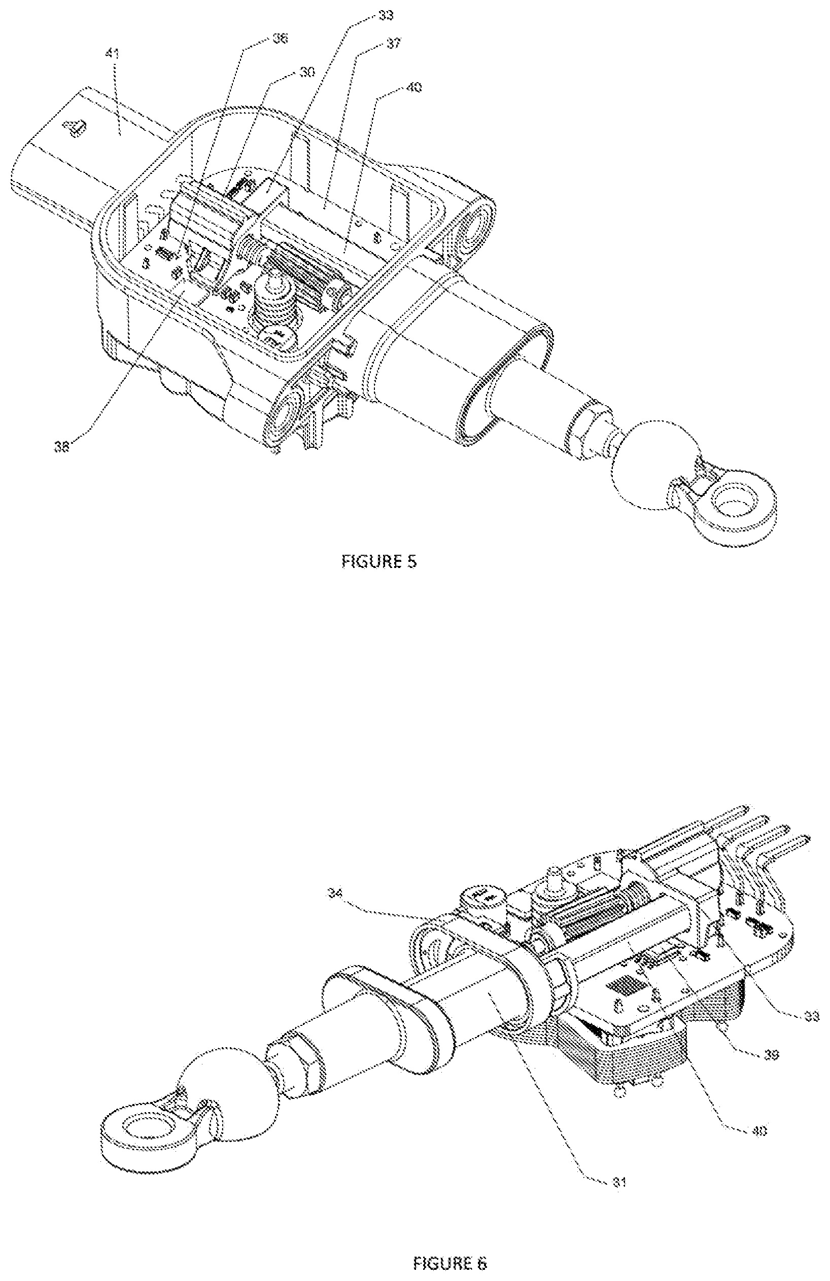 Patent US11777367 Figure 3 – Linear compact electric actuator having a resilient kinematic chain