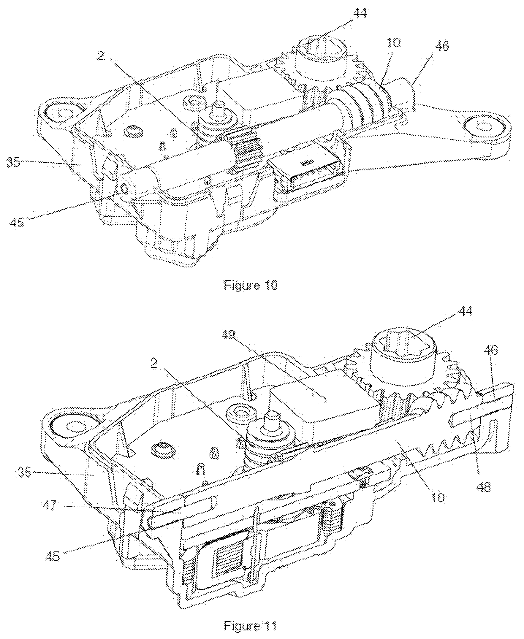 Patent US11777367 Figure 6 – Linear compact electric actuator having a resilient kinematic chain