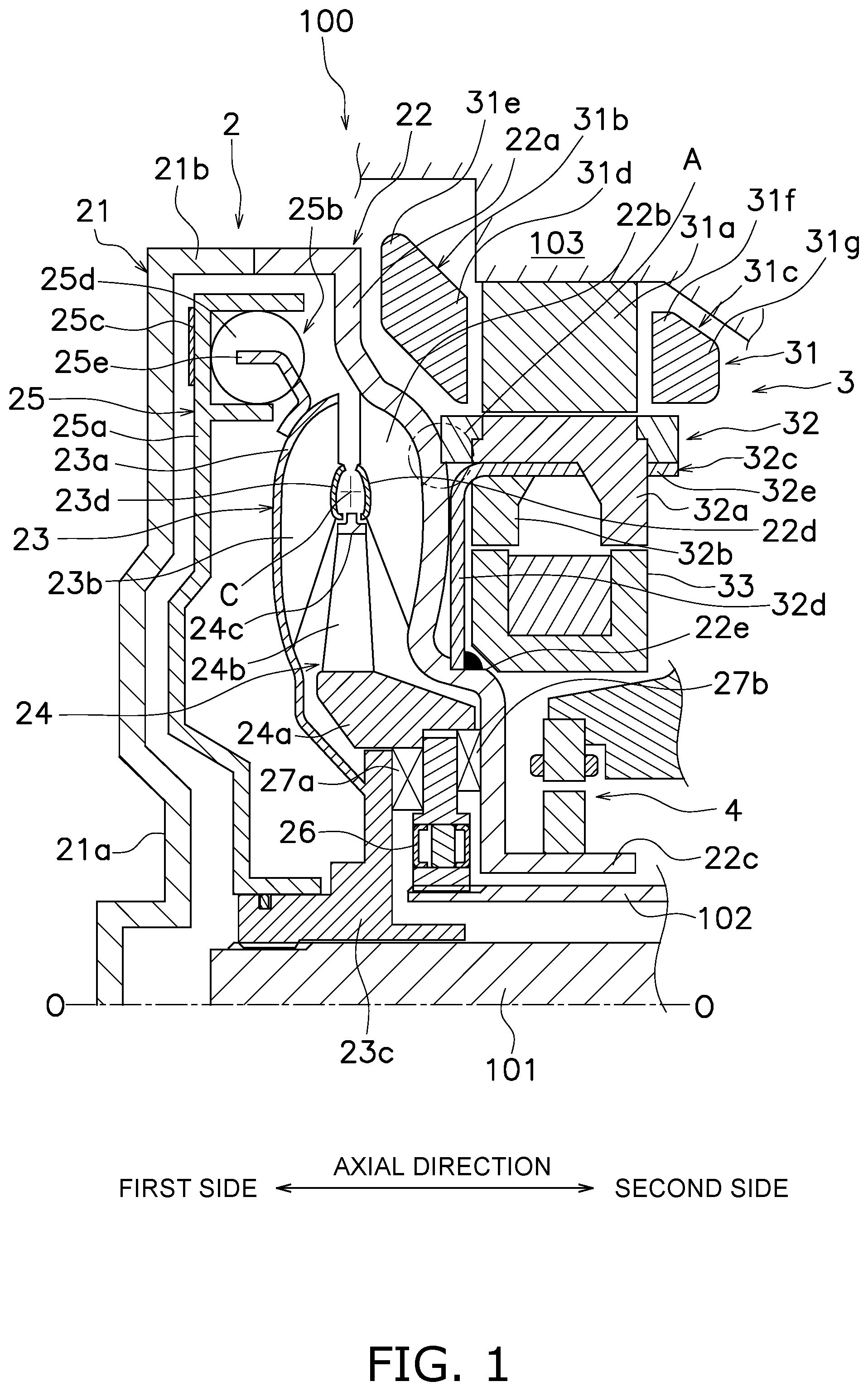 Patent US11777368 Figure 1 – Drive device