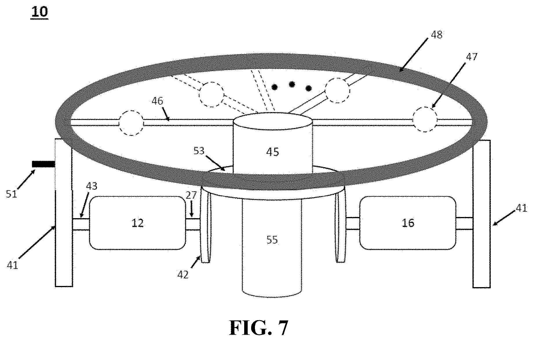 Patent US11777372 Figure 7 – Portable power generating system uses rotating table
