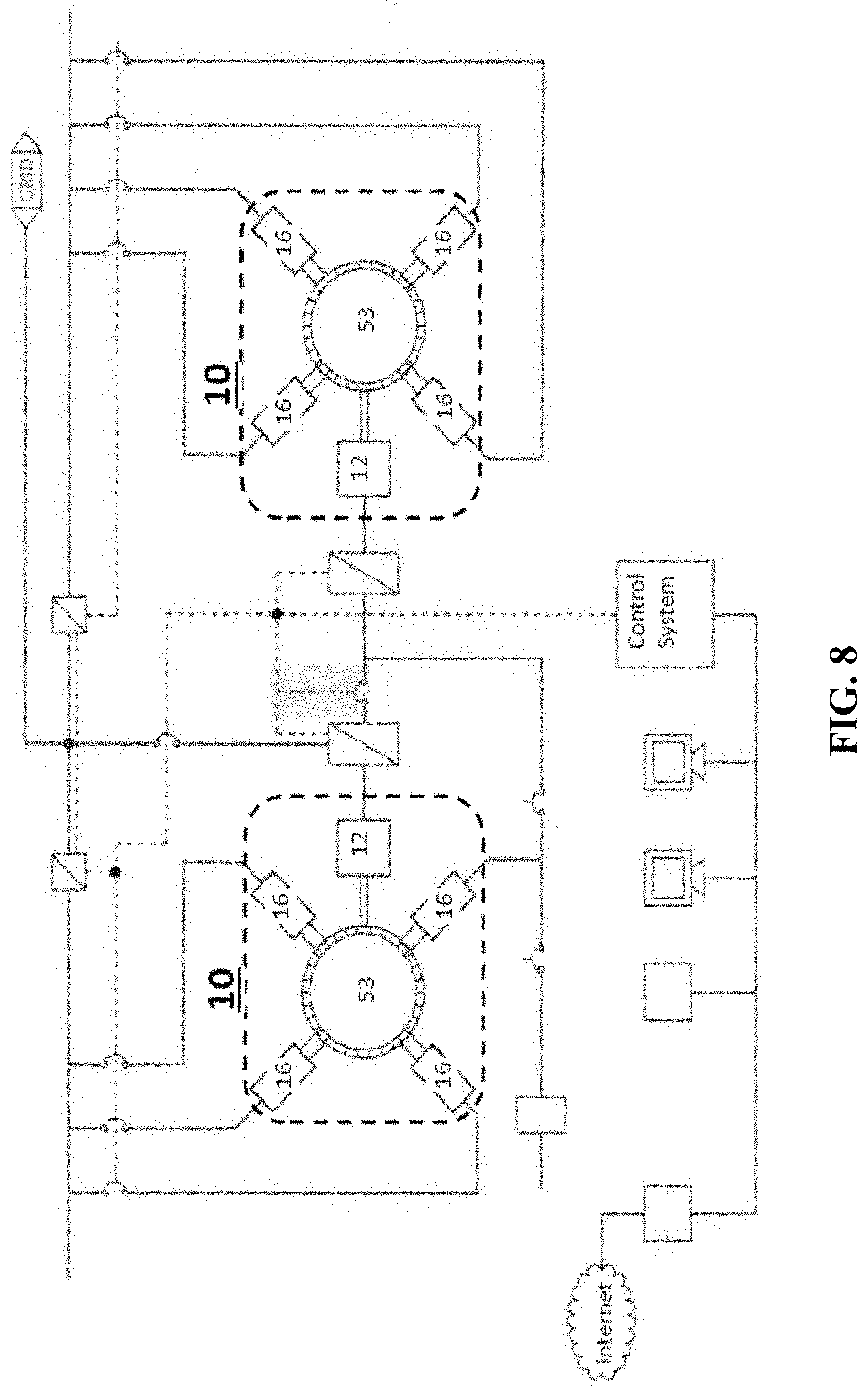 Patent US11777372 Figure 8 – Portable power generating system uses rotating table