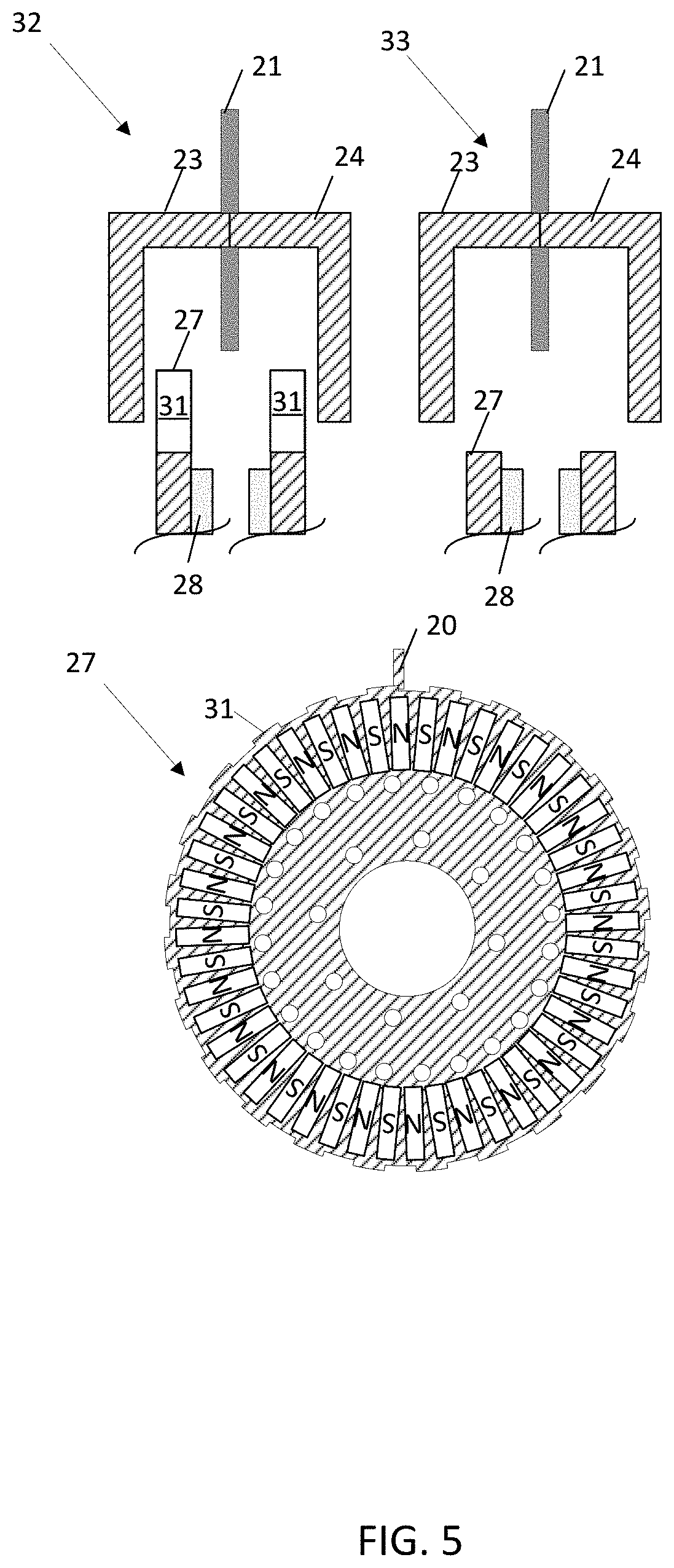 Patent US11777376 Figure 5 – Reluctance sensor for detection of position of a rotor in an electric machine