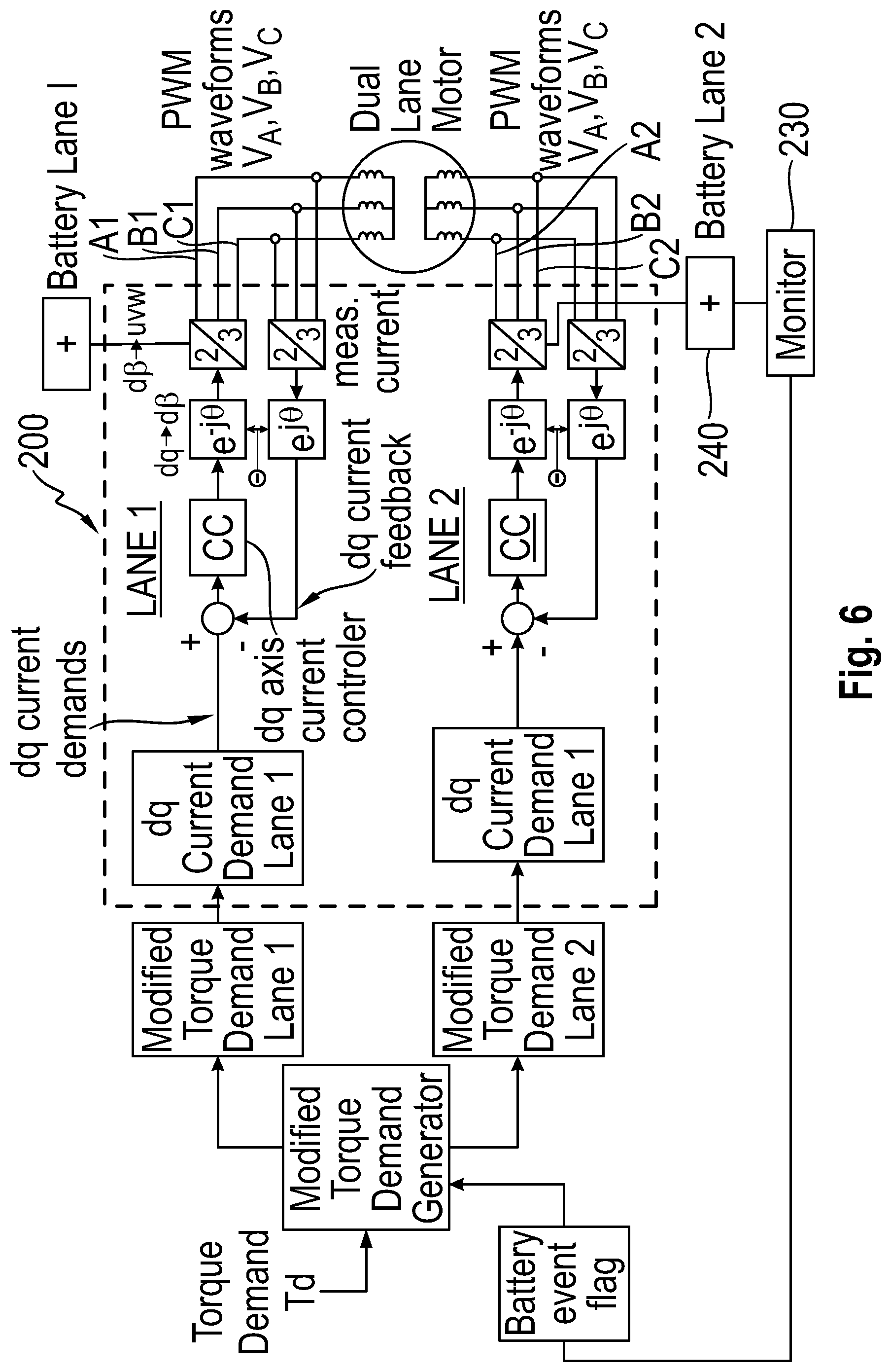 Patent US11777378 Figure 5 – Multi-lane motor circuits