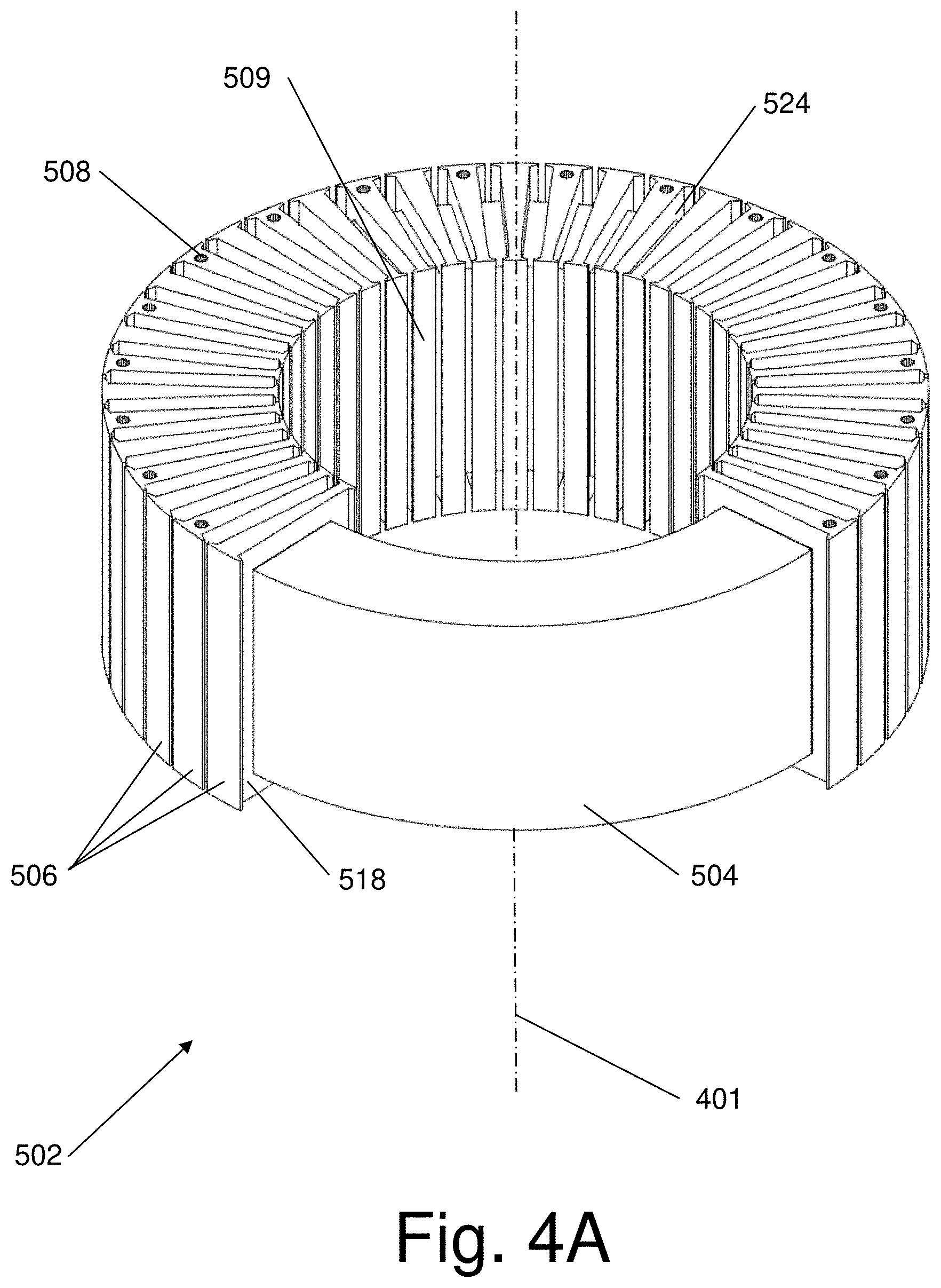 Patent US11777386 Figure 5 – System and method for an electric motor/generator with a multi-layer stator/rotor assembly
