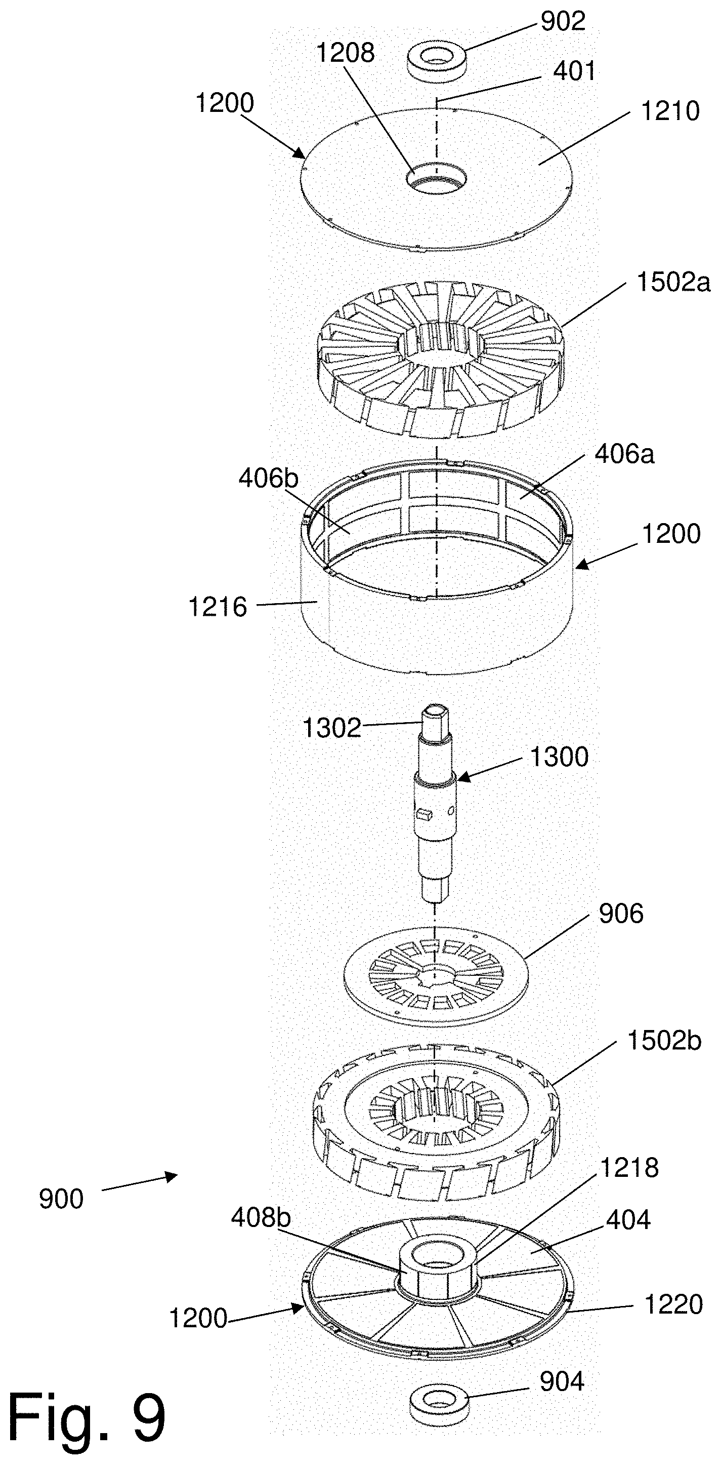 Patent US11777386 Figure 16 – System and method for an electric motor/generator with a multi-layer stator/rotor assembly