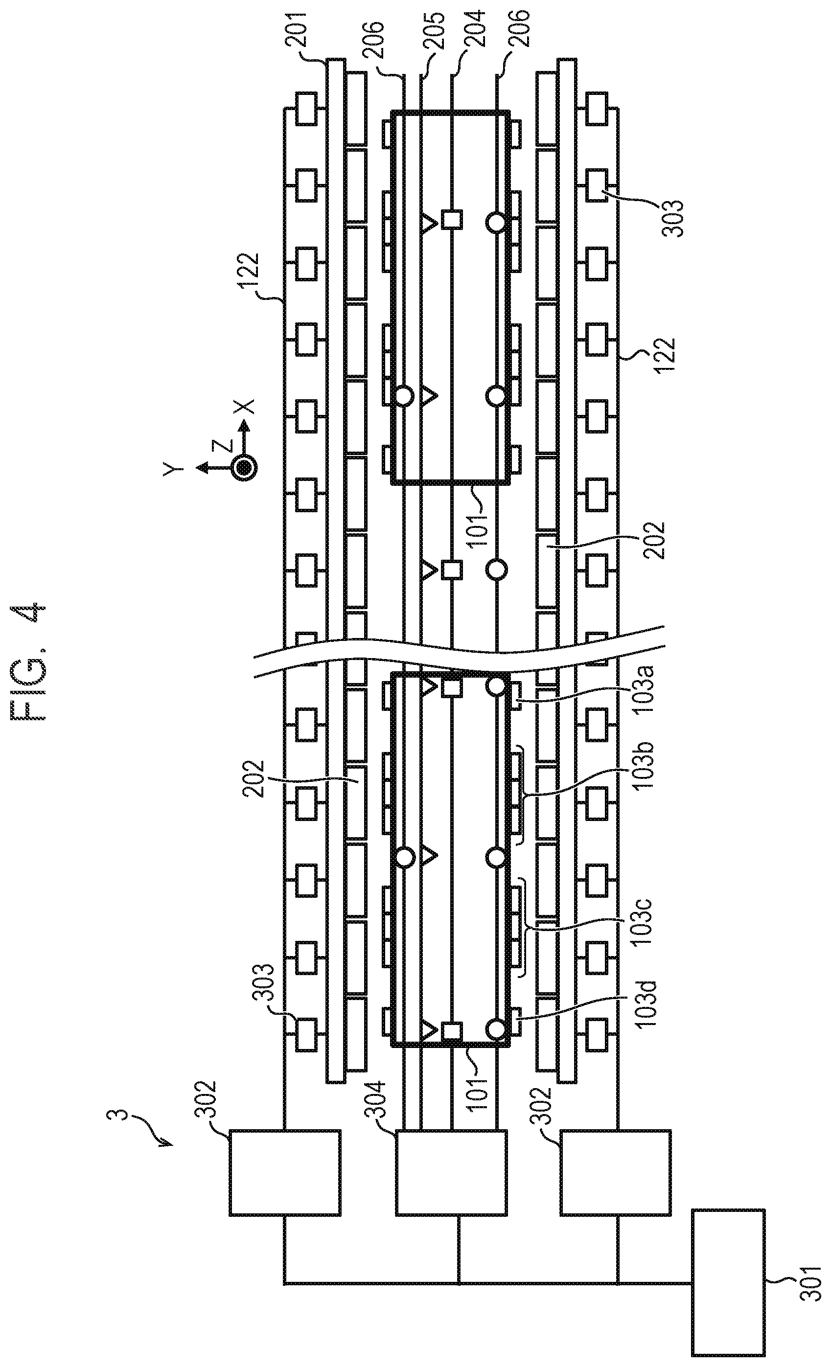 Patent US11777388 Figure 5 – Transport system, mover, control apparatus, and control method