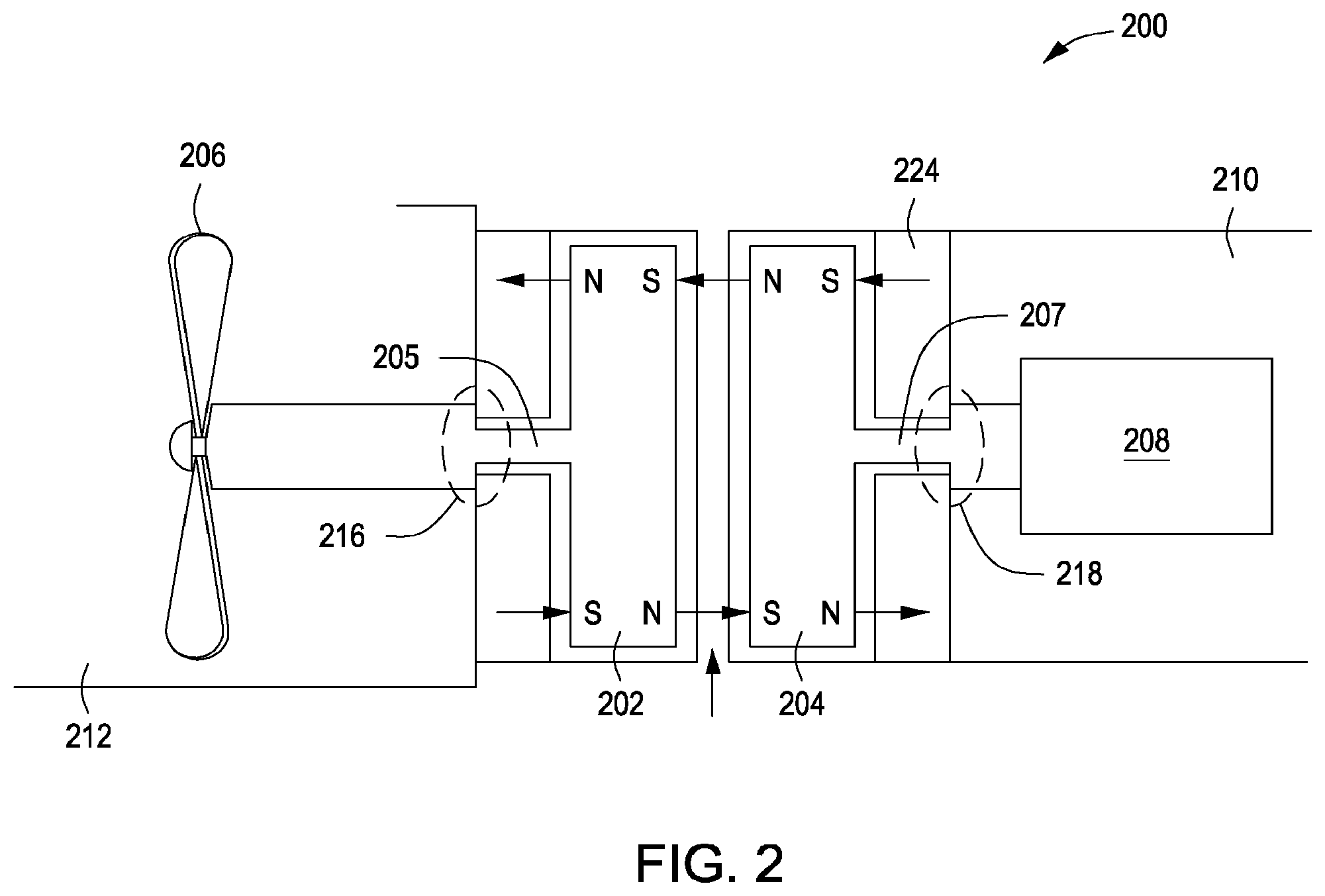 Patent US11777392 Figure 2 – Magnetic coupler with force balancing