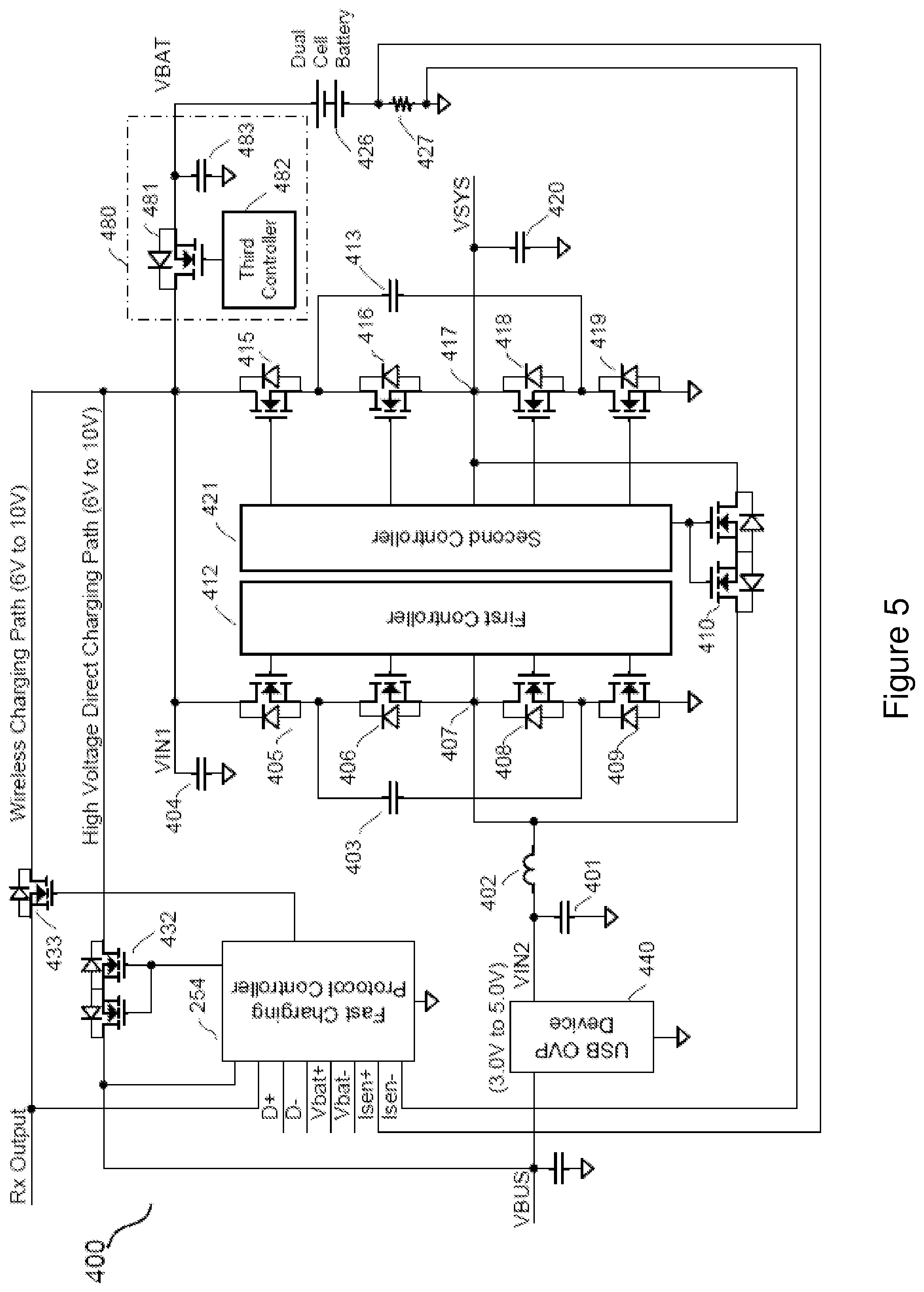 Patent US11777396 Figure 5 – Dual converter based single-stage battery charging system and control method