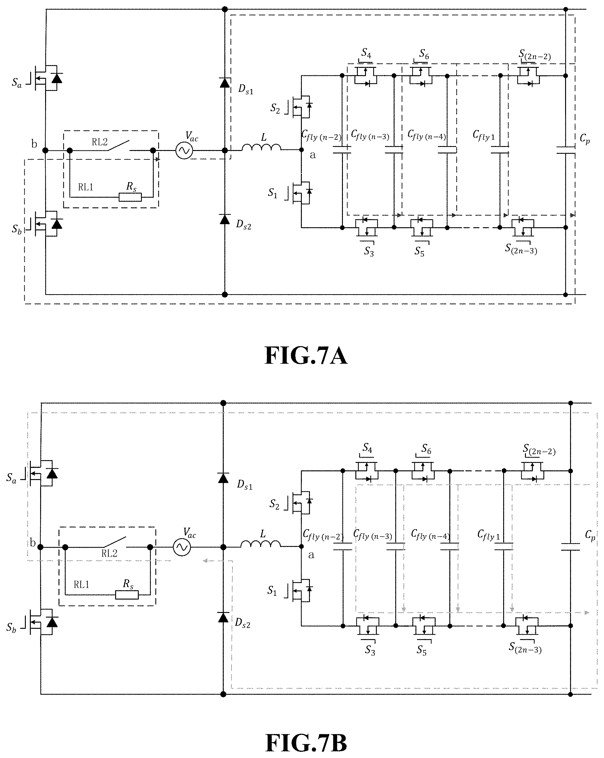 Patent US11777397 Figure 7 – Multilevel conversion circuit having flying capacitor