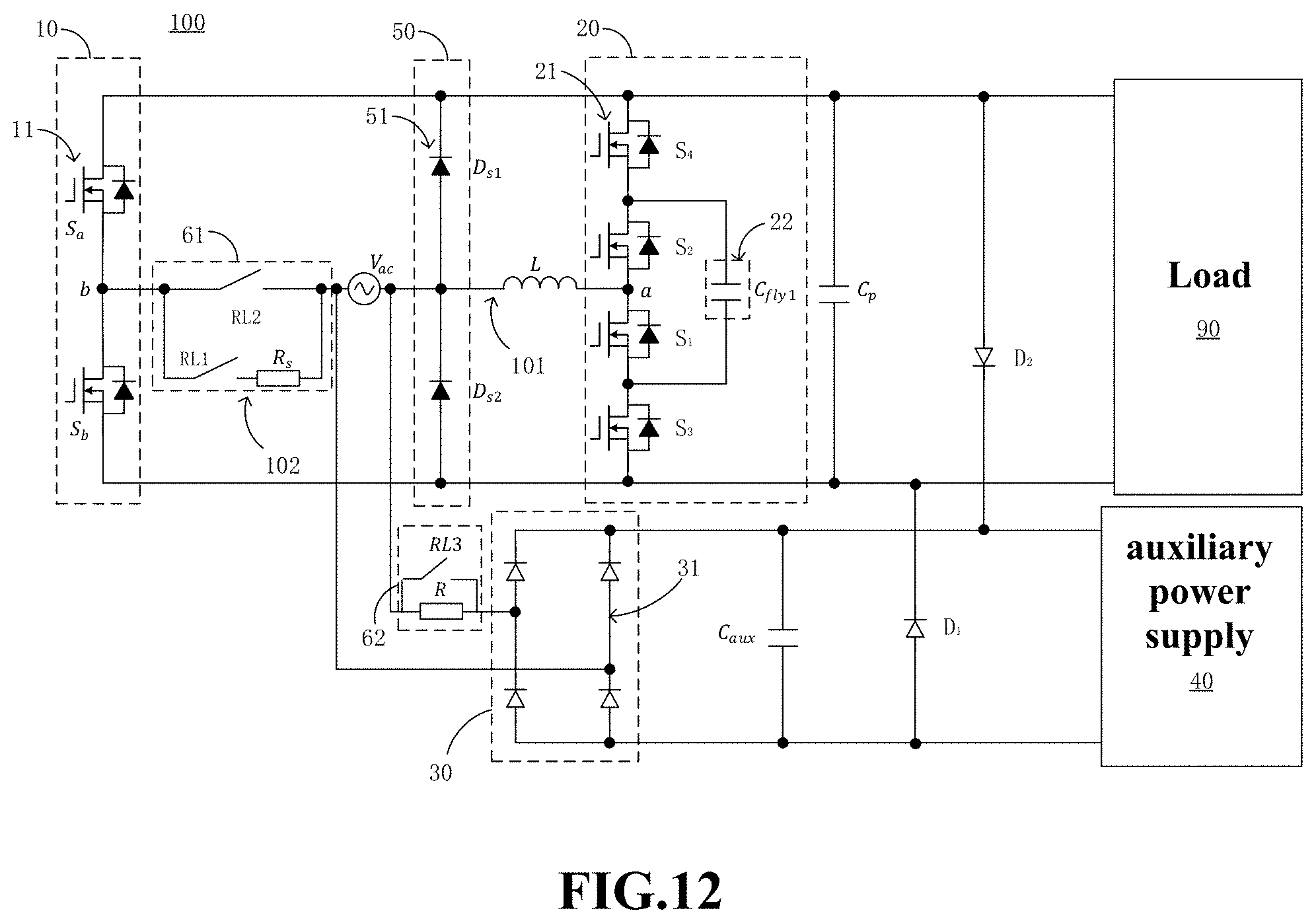 Patent US11777397 Figure 12 – Multilevel conversion circuit having flying capacitor