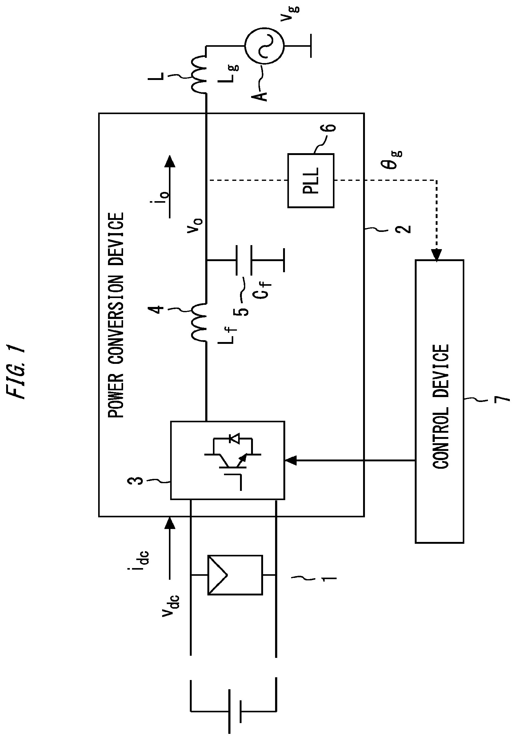 Patent US11777403 Figure 1 – Control device for power conversion device