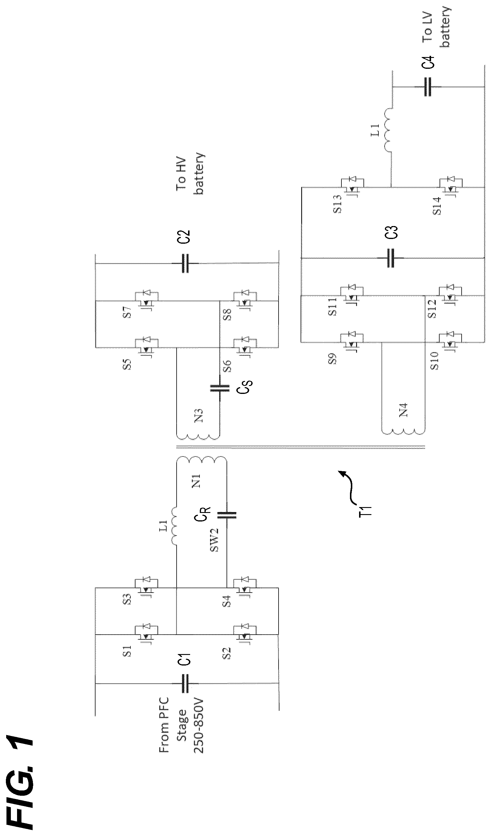 Patent US11777411 Figure 1 – Resonant power converter for wide voltage switching