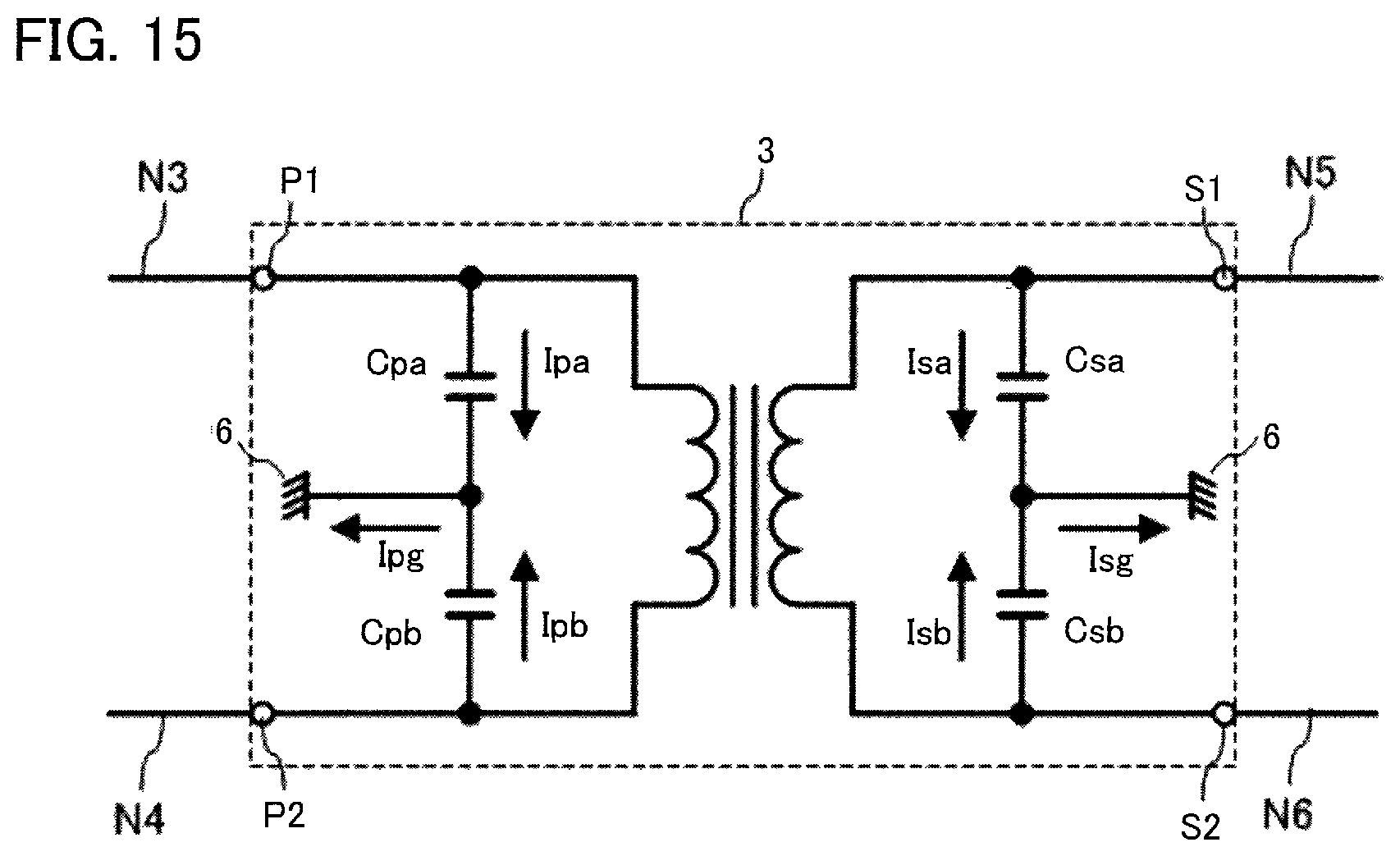 Patent US11777412 Figure 13 – Switching power supply apparatus for reducing common mode noise due to line-to-ground capacitances
