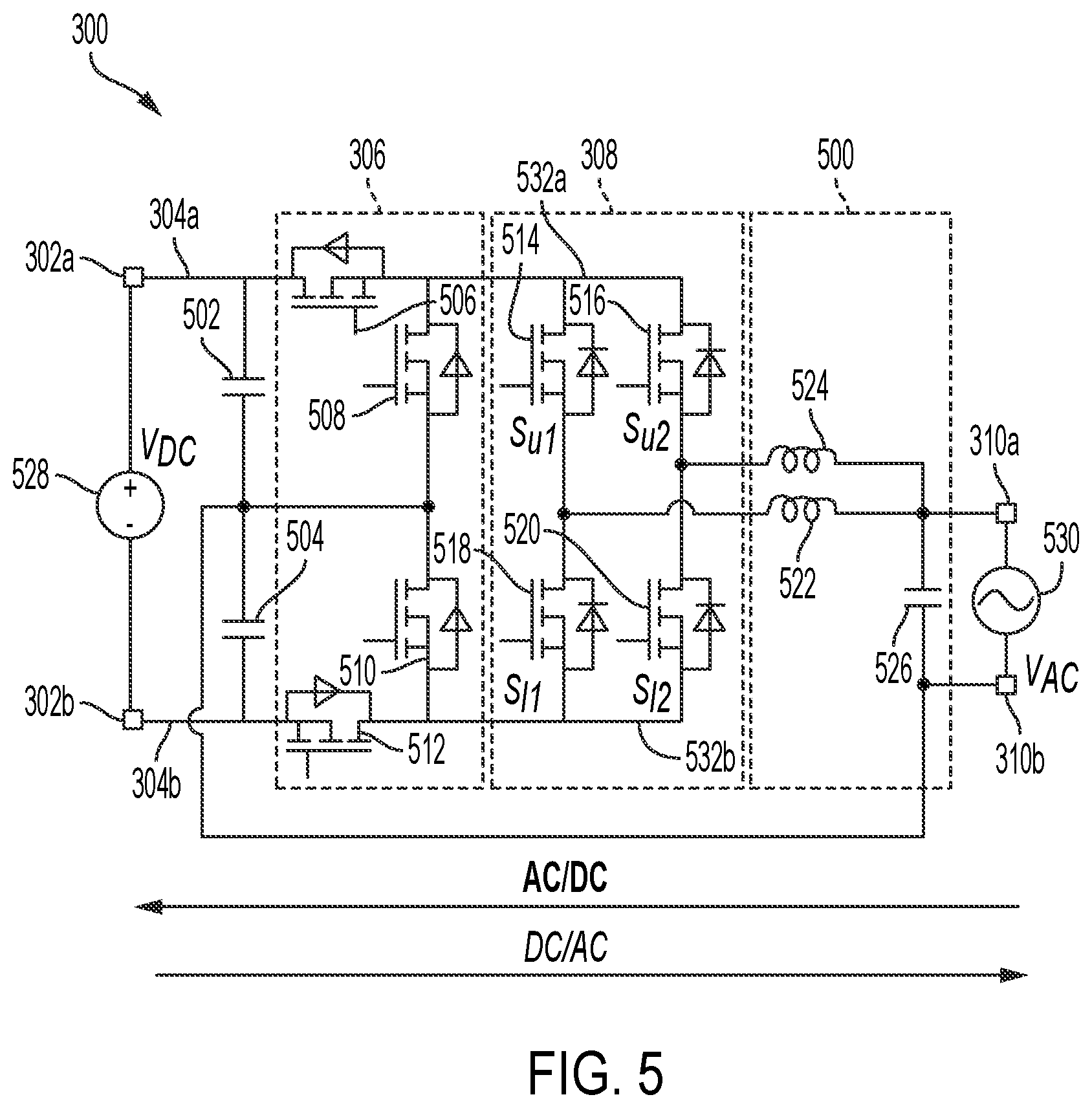 Patent US11777414 Figure 5 – Interleaved power conversion systems and methods