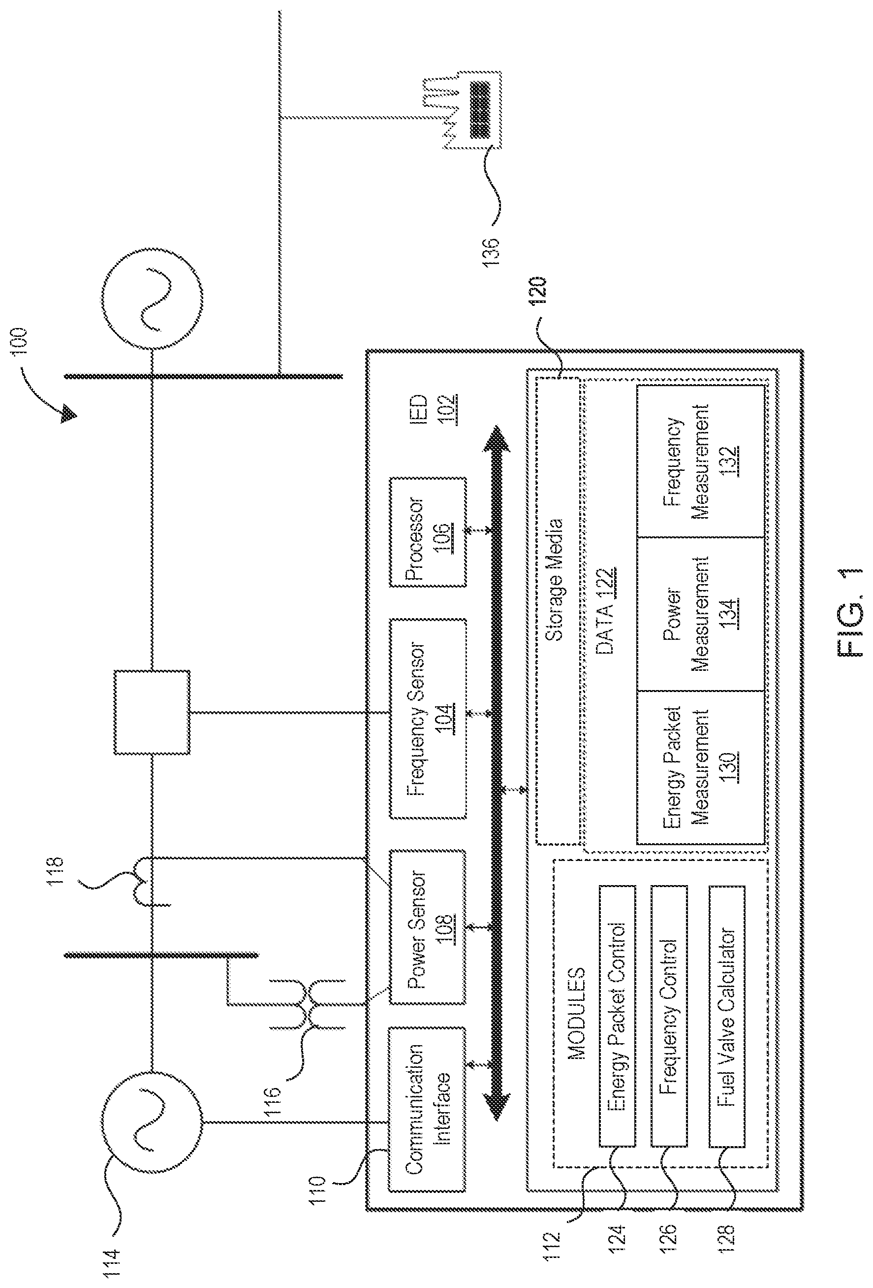 Patent US11777426 Figure 1 – Energy packet control of generator prime mover and control processing