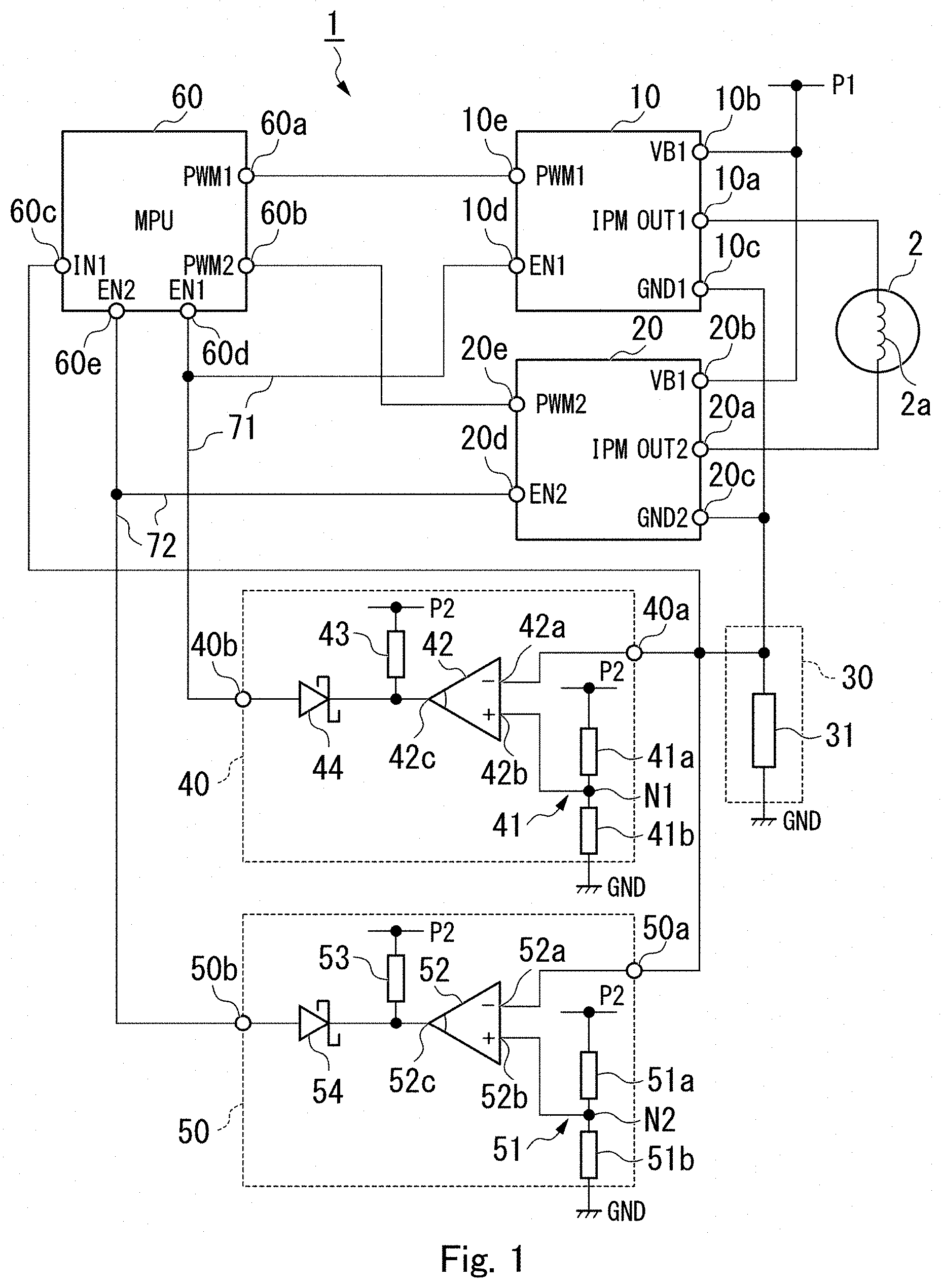Patent US11777438 Figure 1 – Motor drive device