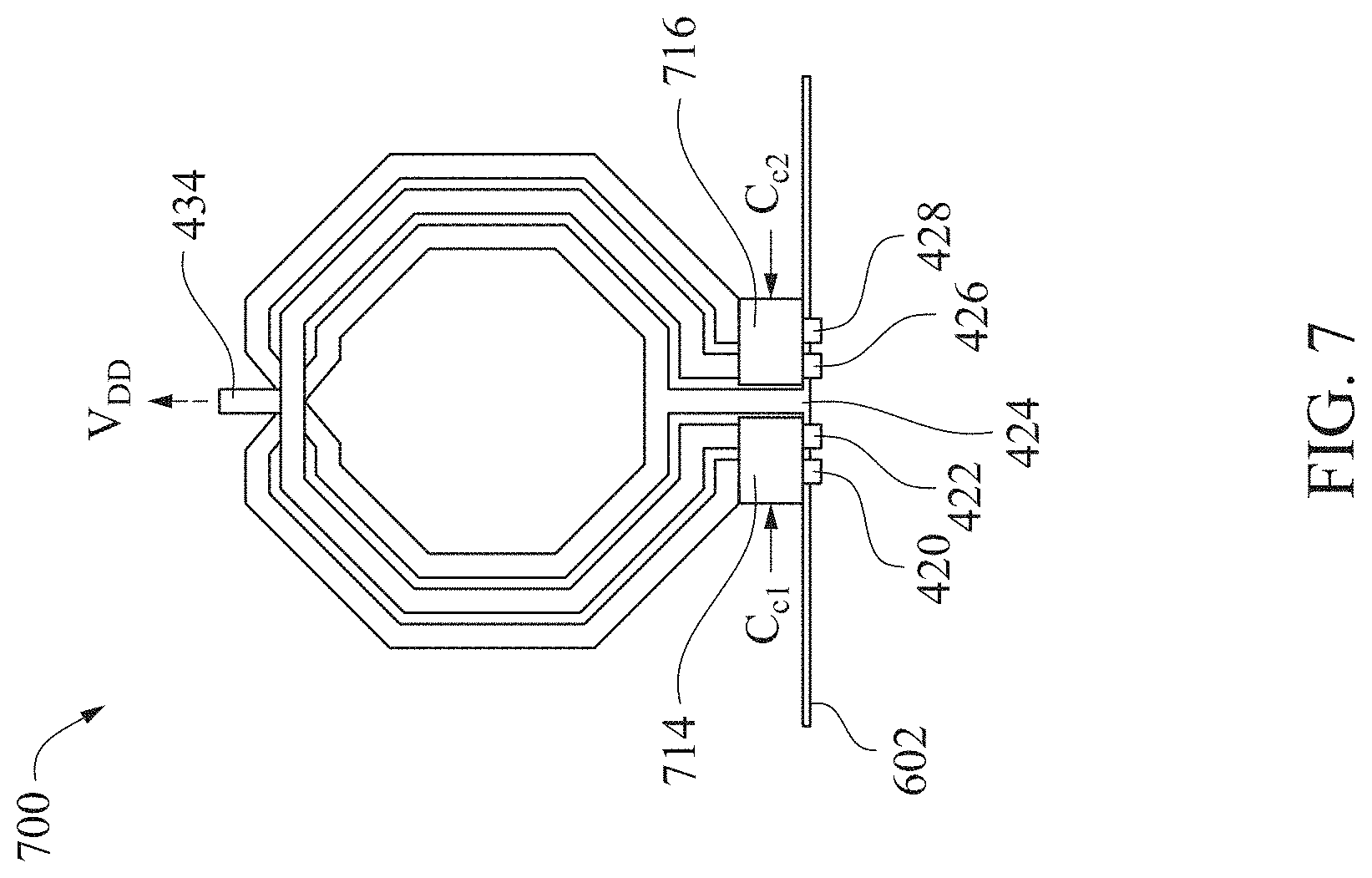Patent US11777446 Figure 8 – Oscillator circuit and device