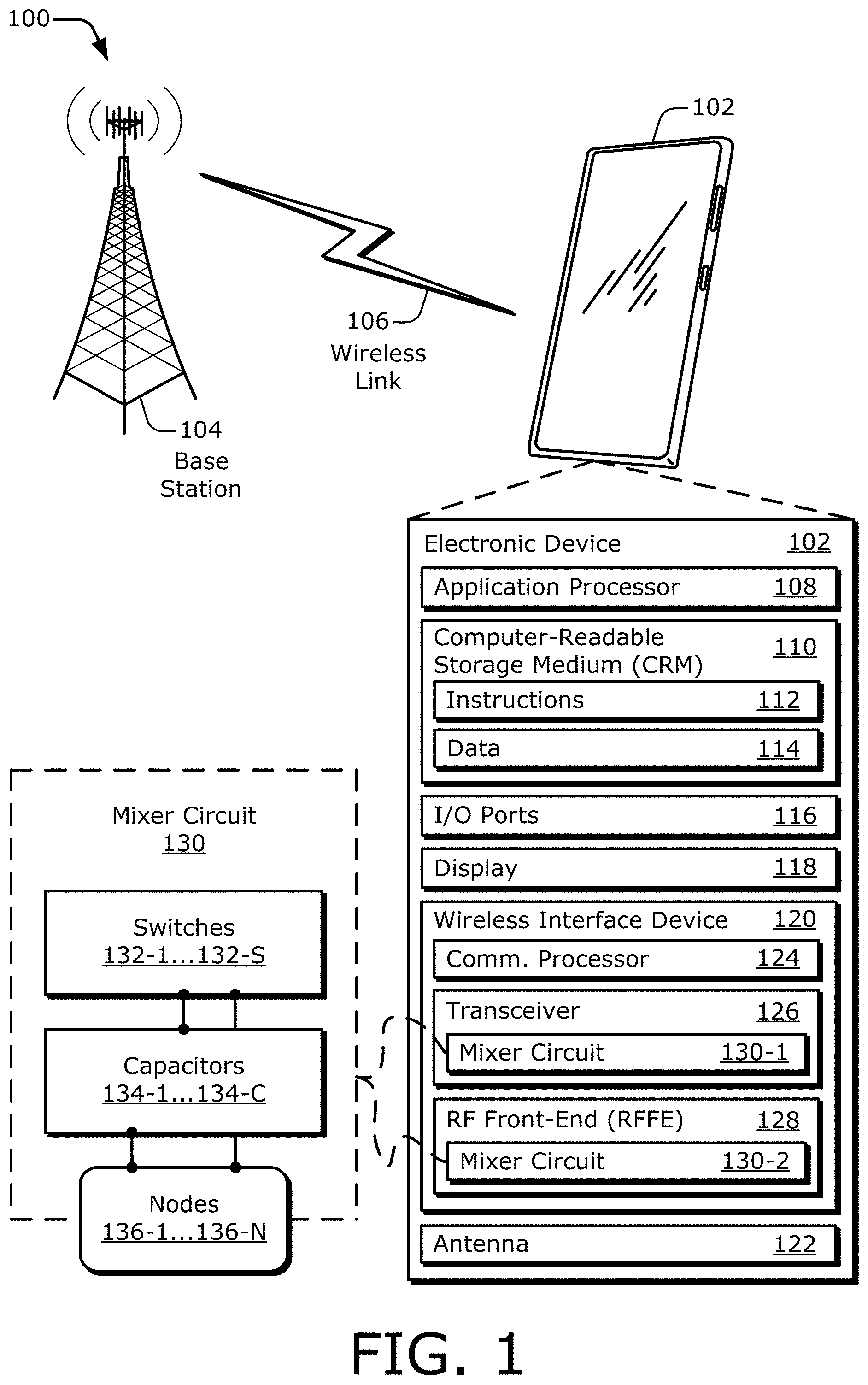 Patent US11777449 Figure 1 – Frequency mixing