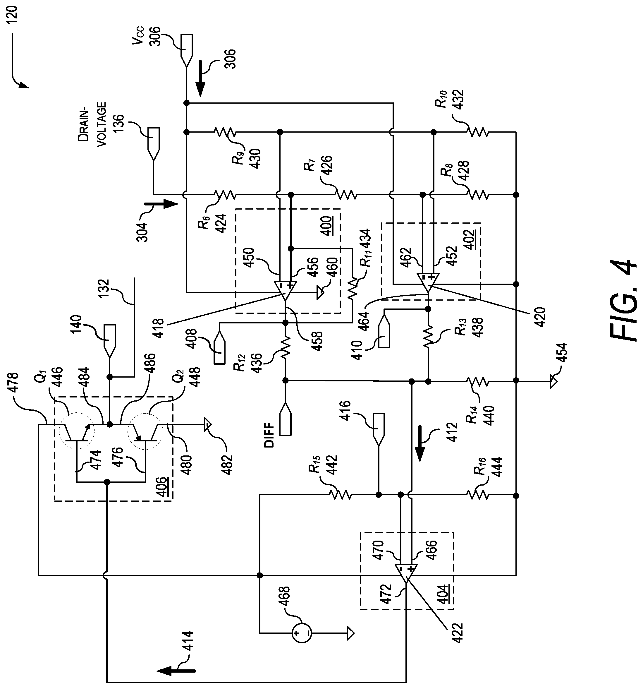 Patent US11777450 Figure 4 – Apparatus for optimized turn-off of a cascode amplifier