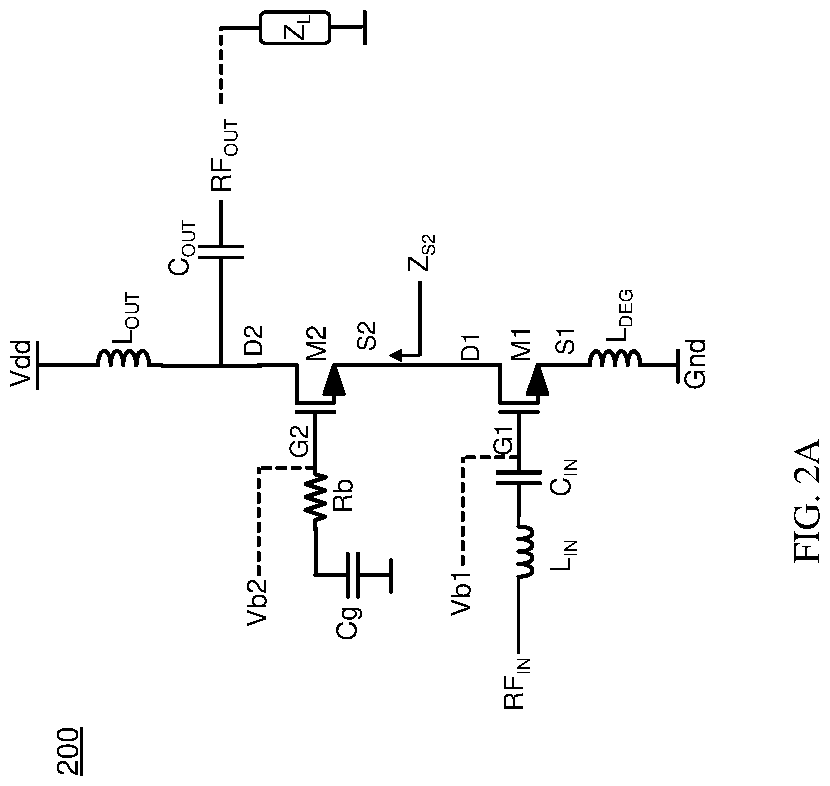 Patent US11777451 Figure 3 – Cascode gain boosting and linear gain control using gate resistor