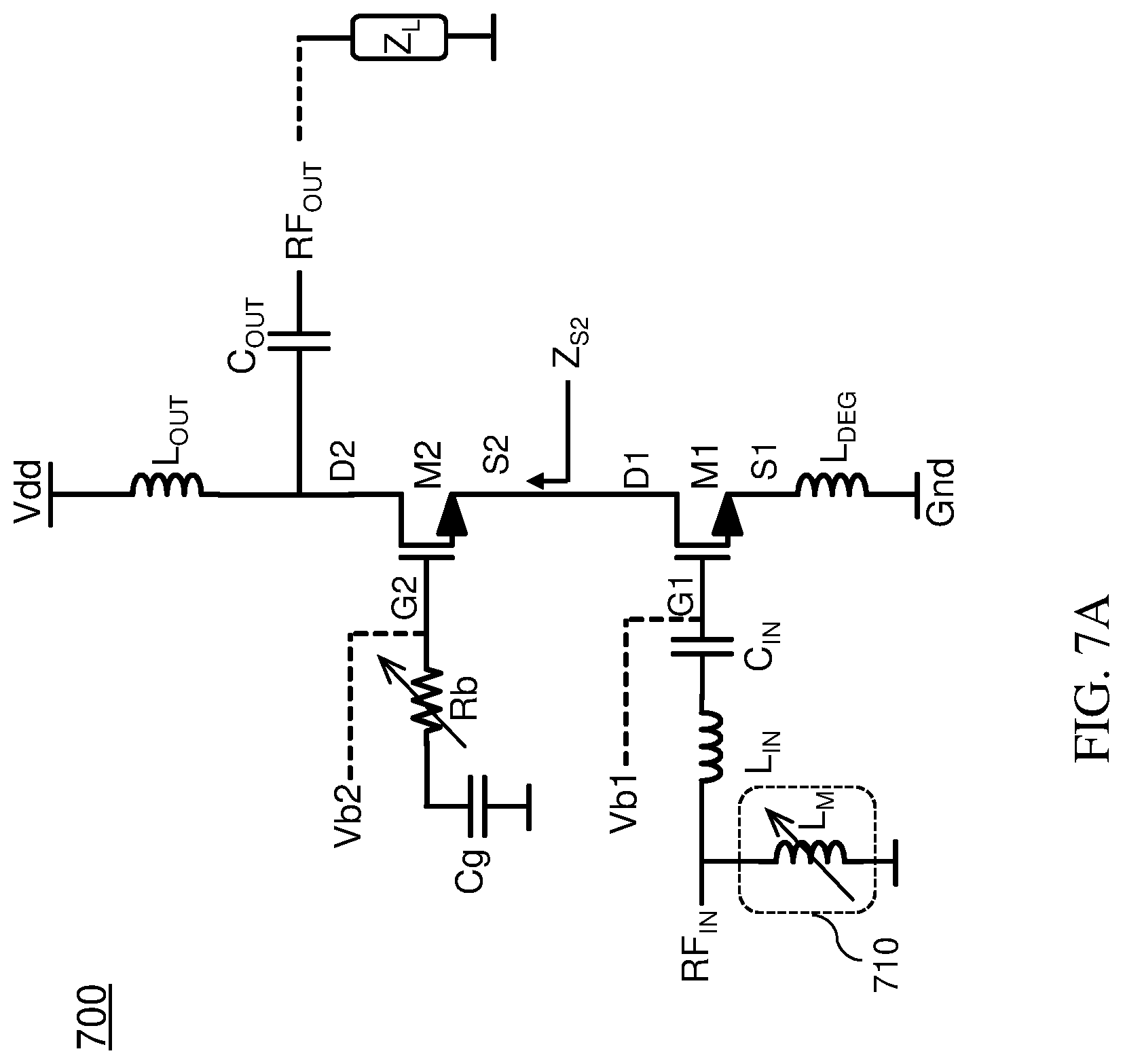 Patent US11777451 Figure 10 – Cascode gain boosting and linear gain control using gate resistor