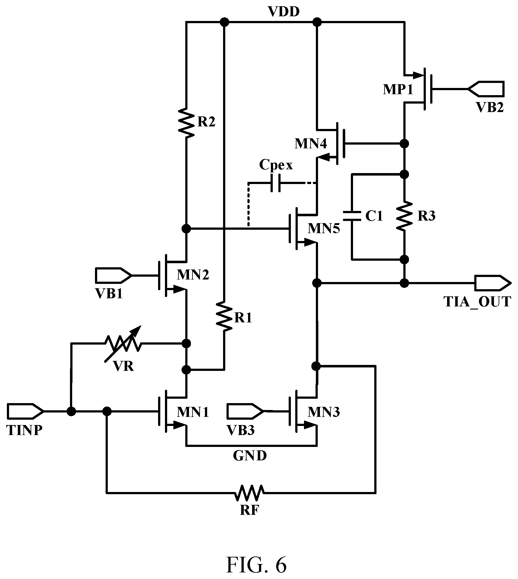 Patent US11777452 Figure 4 – High-speed transimpedance amplifier with bandwidth extension feature over full temperature range and bandwidth extension method