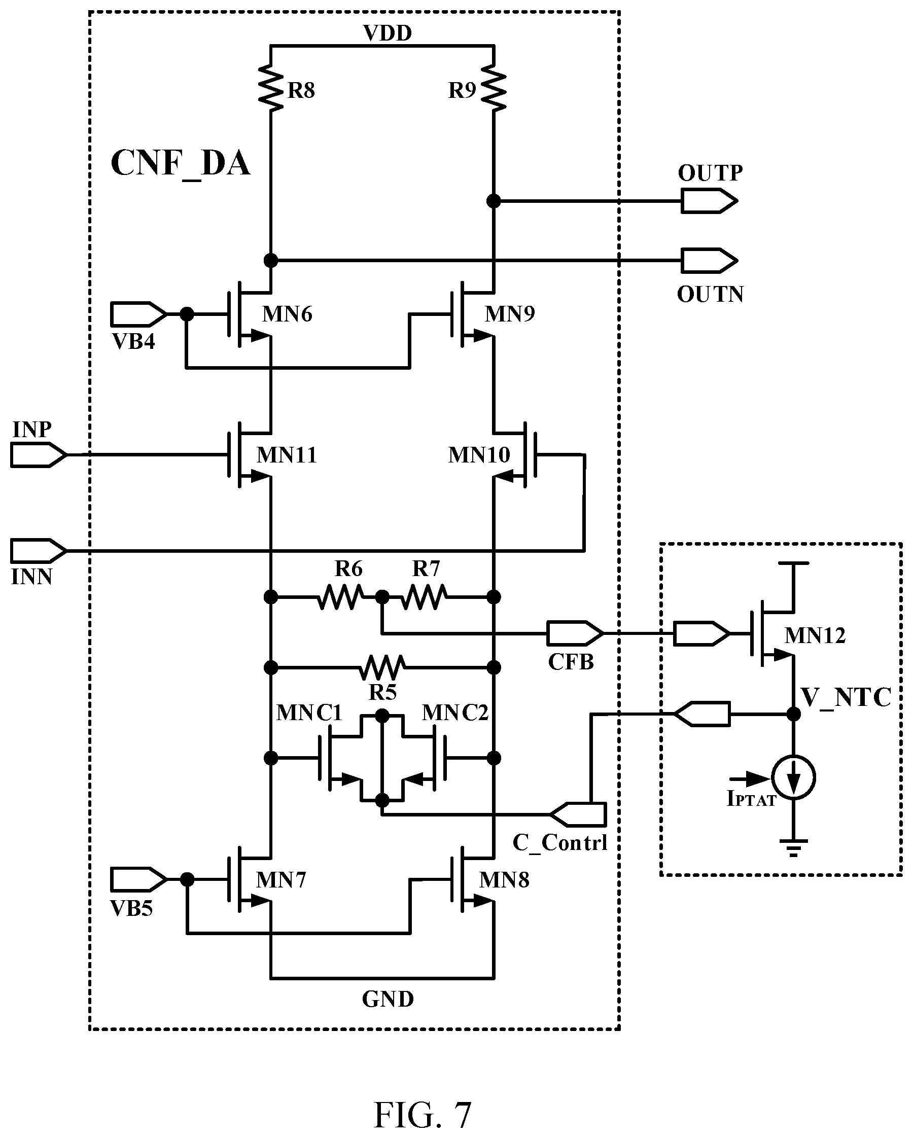 Patent US11777452 Figure 5 – High-speed transimpedance amplifier with bandwidth extension feature over full temperature range and bandwidth extension method