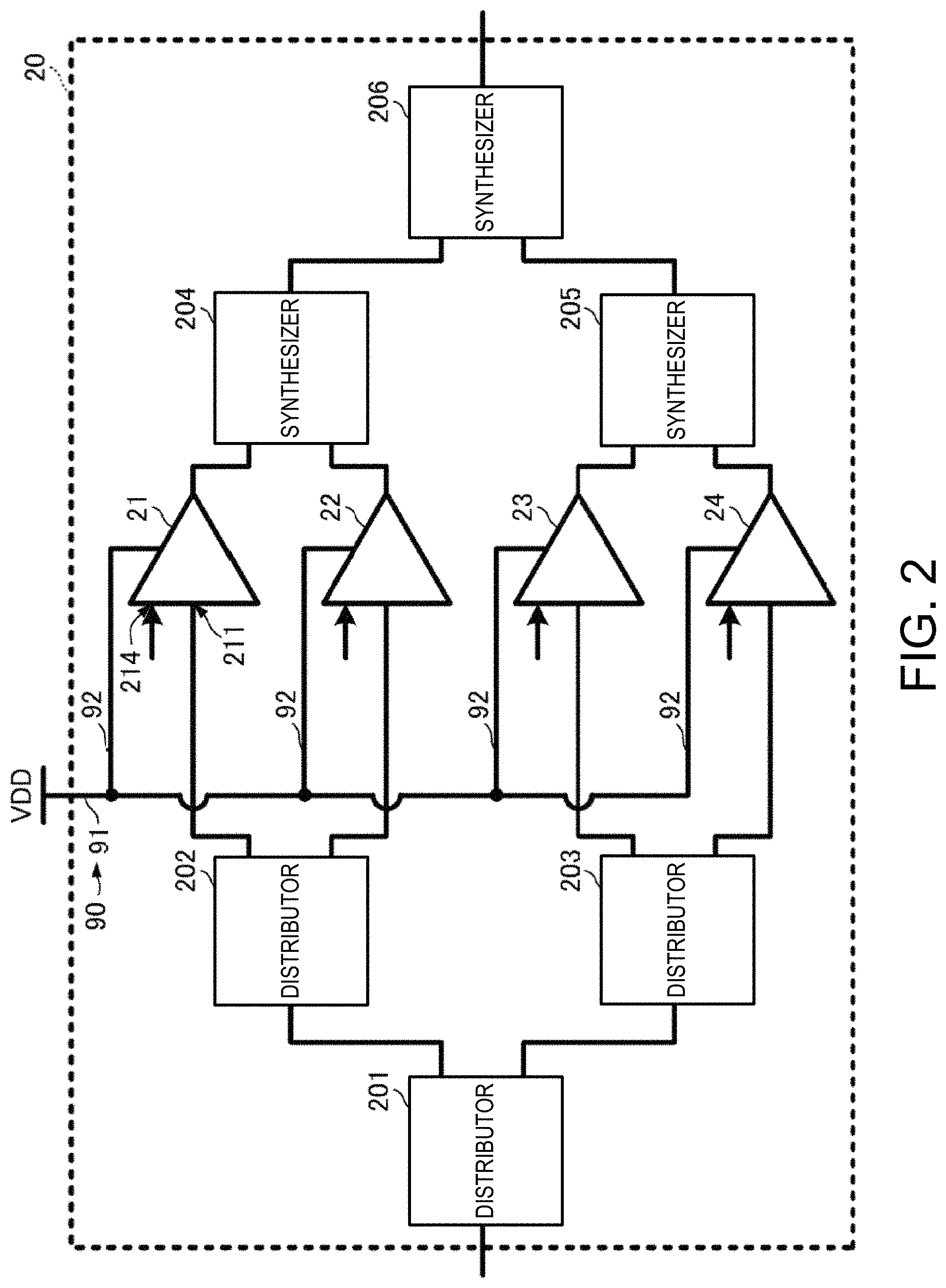 Patent US11777456 Figure 2 – Amplifying apparatus, radar device and amplifying method