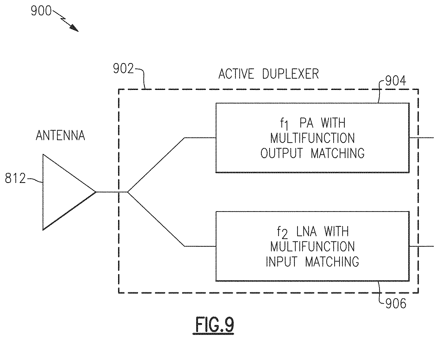 Patent US11777459 Figure 15 – Active duplexer