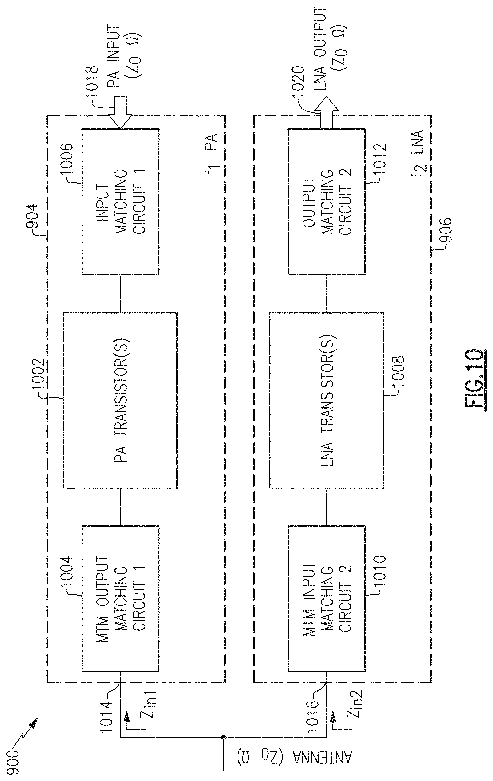 Patent US11777459 Figure 16 – Active duplexer