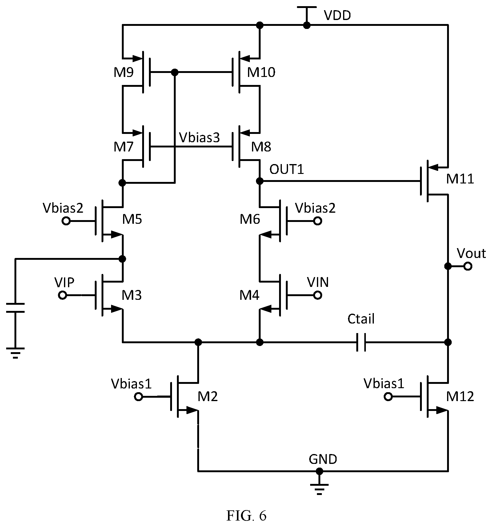 Patent US11777460 Figure 5 – Operational amplifier