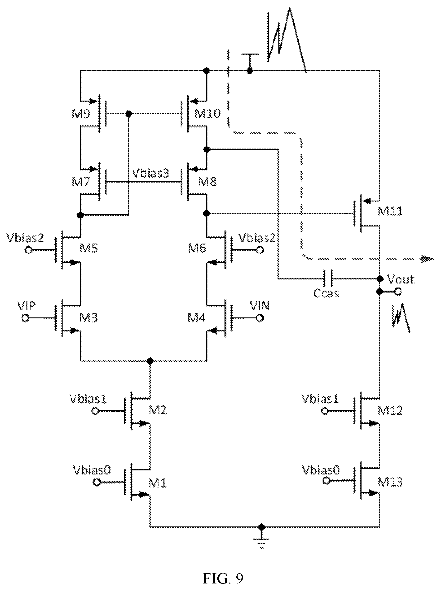 Patent US11777460 Figure 8 – Operational amplifier