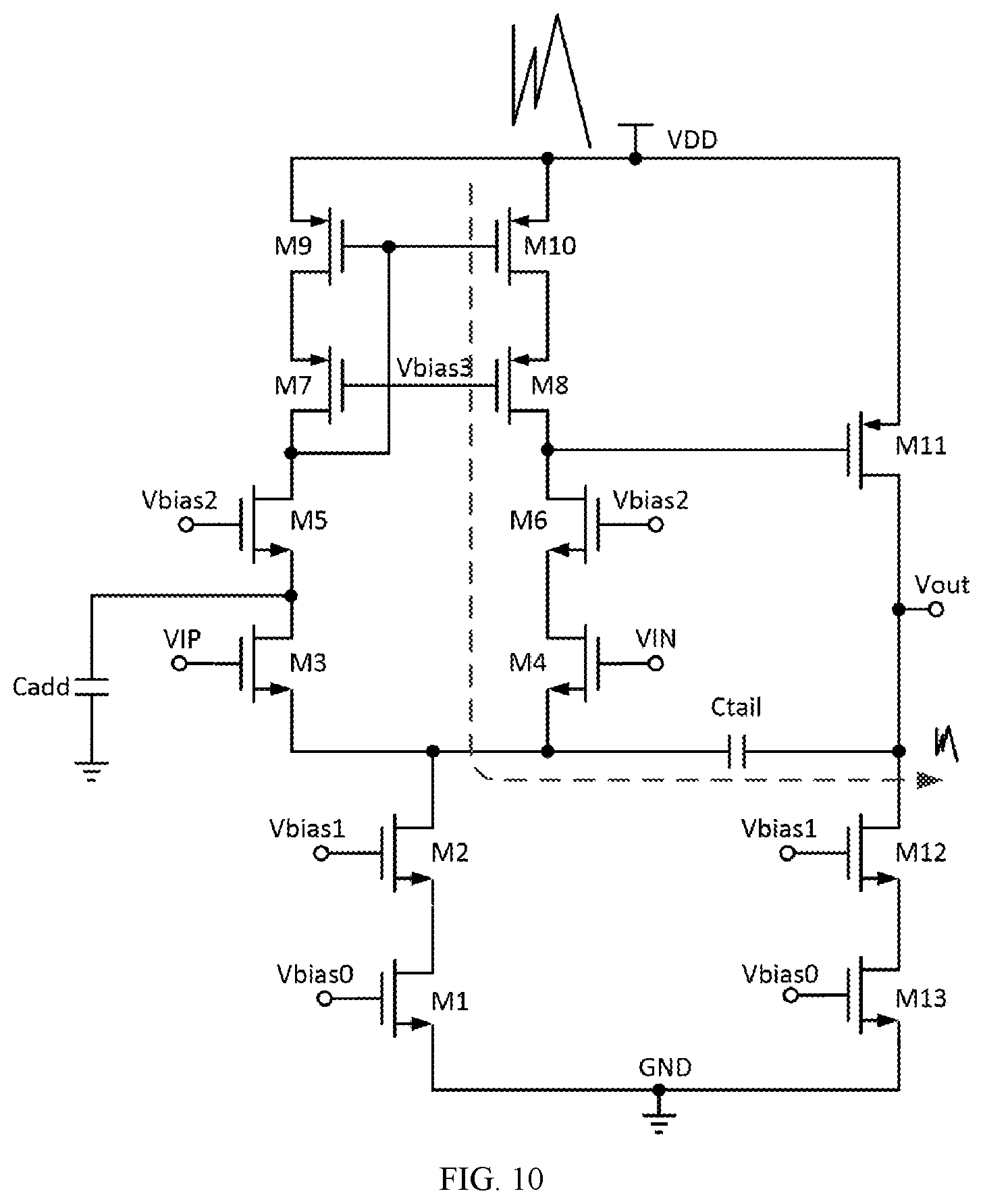 Patent US11777460 Figure 9 – Operational amplifier